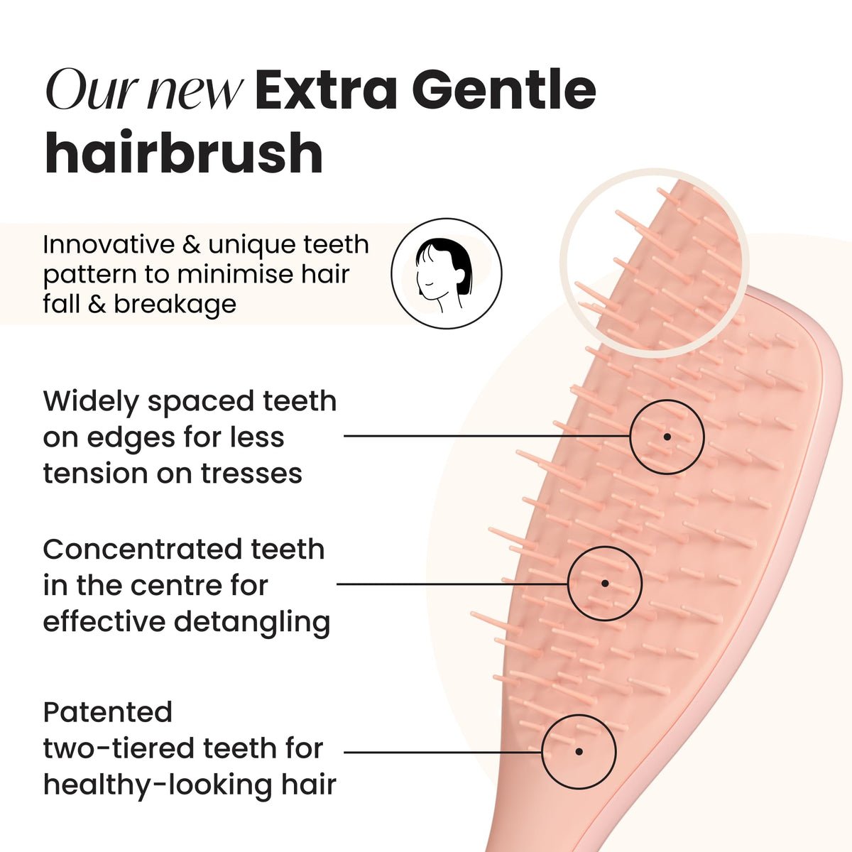 Tangle Teezer Extra Gentle Ultimate Detangler Hairbrush - Wet & Dry Hair, Saffron