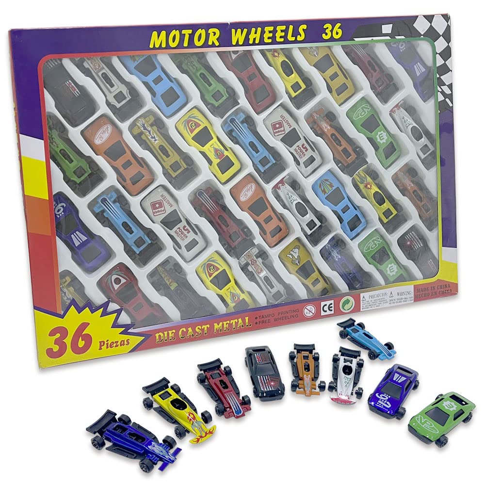 Ram 36-Piece Die Cast Metal Toy Cars Set - Multicolor Vehicle Playset for Kids 1