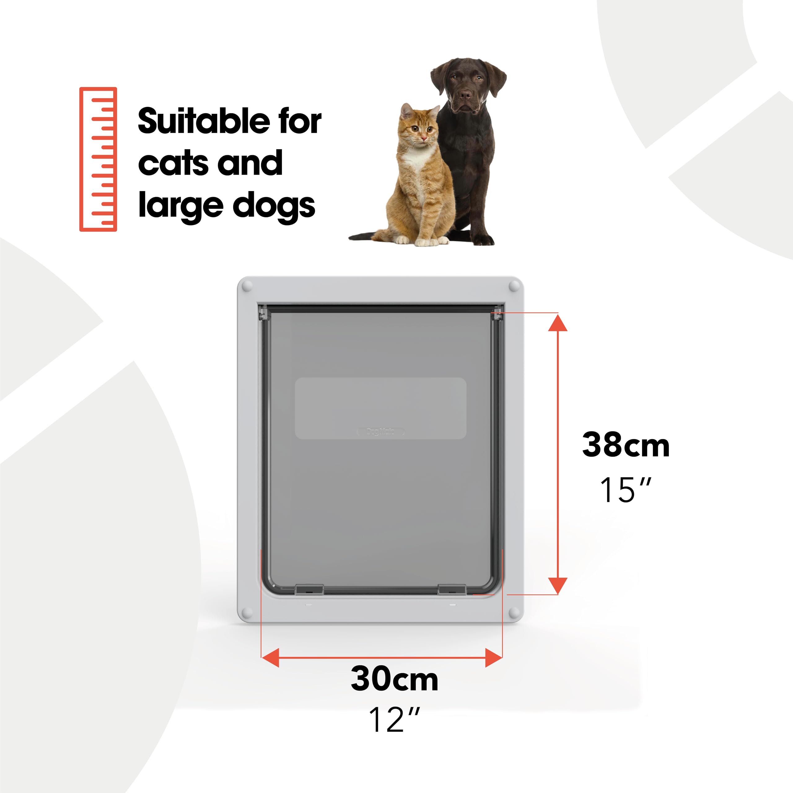 Cat Mate Large 4-Way Cat Flap | Secure Lock | For Large Cats & Small Dogs | Brown 3
