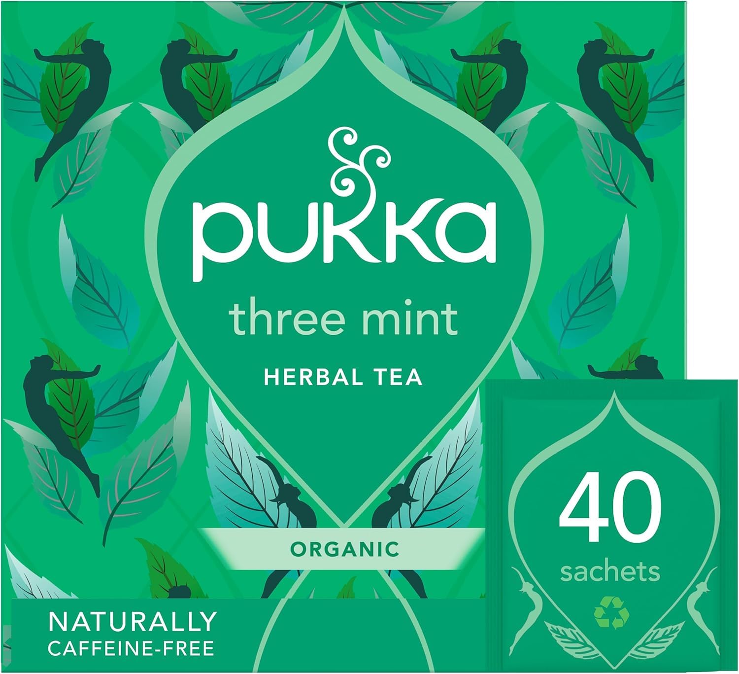 Pukka Herbs Three Mint Organic Herbal Tea - 40 Count Teabags | Caffeine-Free | Aids Digestion 1
