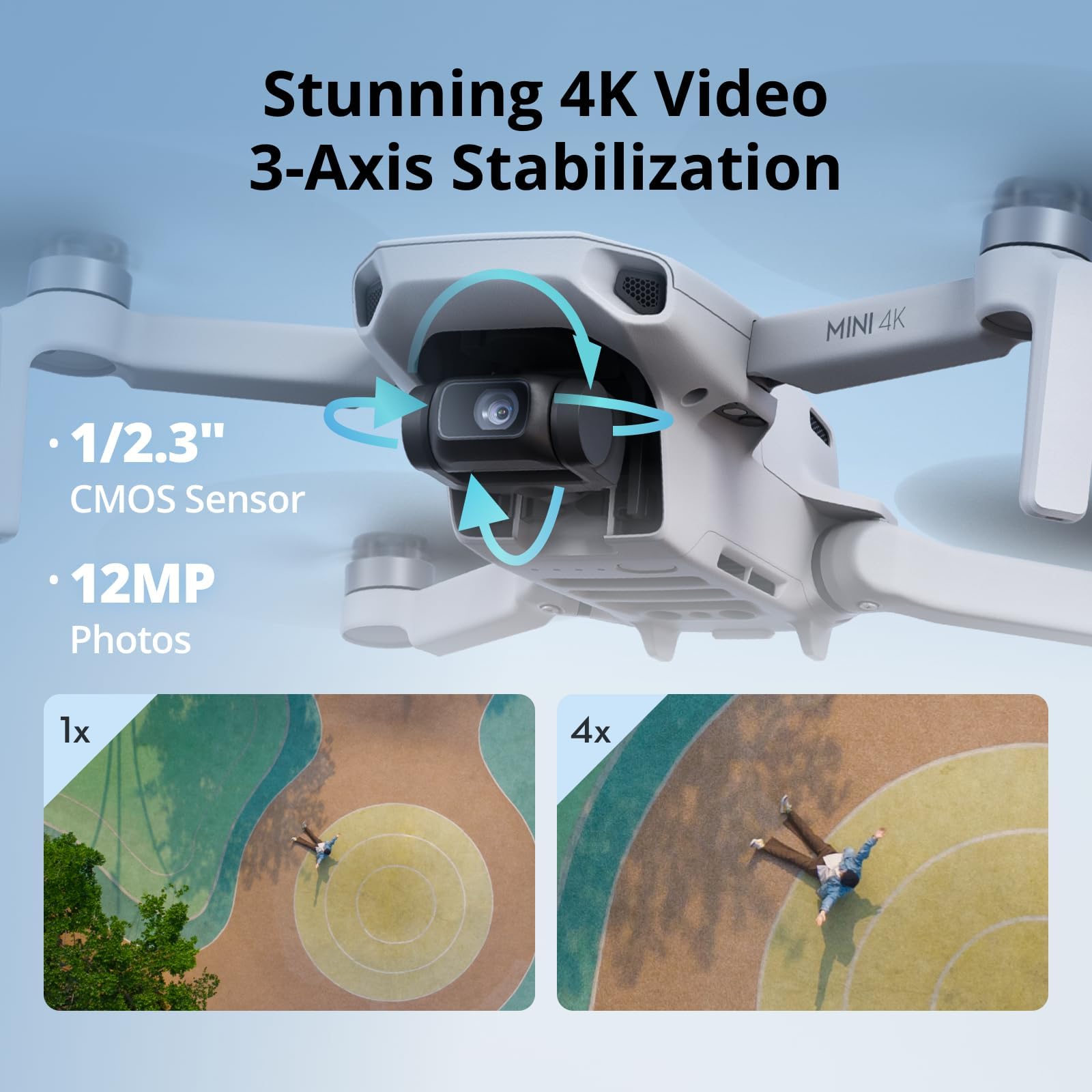 DJI Mini 4K Fly More Combo Drone with 4K UHD Camera, 3 Batteries, Charging Hub & Shoulder Bag - Grey 6