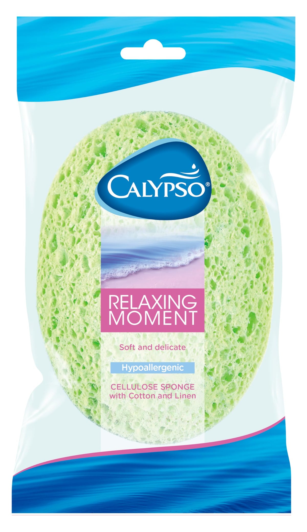 Calypso Relax Cotton and Linen Loofah Sponge - Green, 12 x 3 x 23 cm