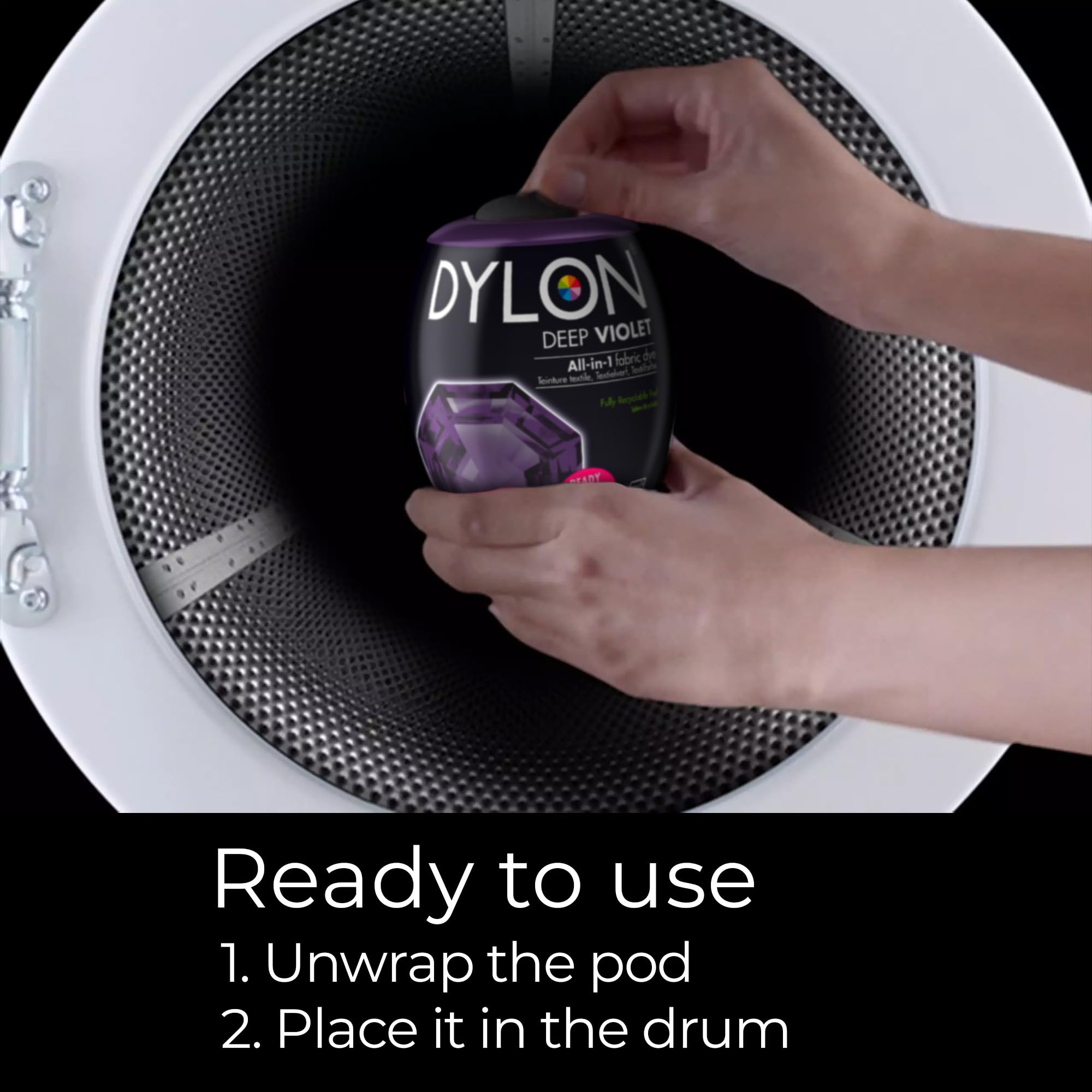 DYLON Washing Machine Fabric Dye Pod - Deep Violet, 350g 8