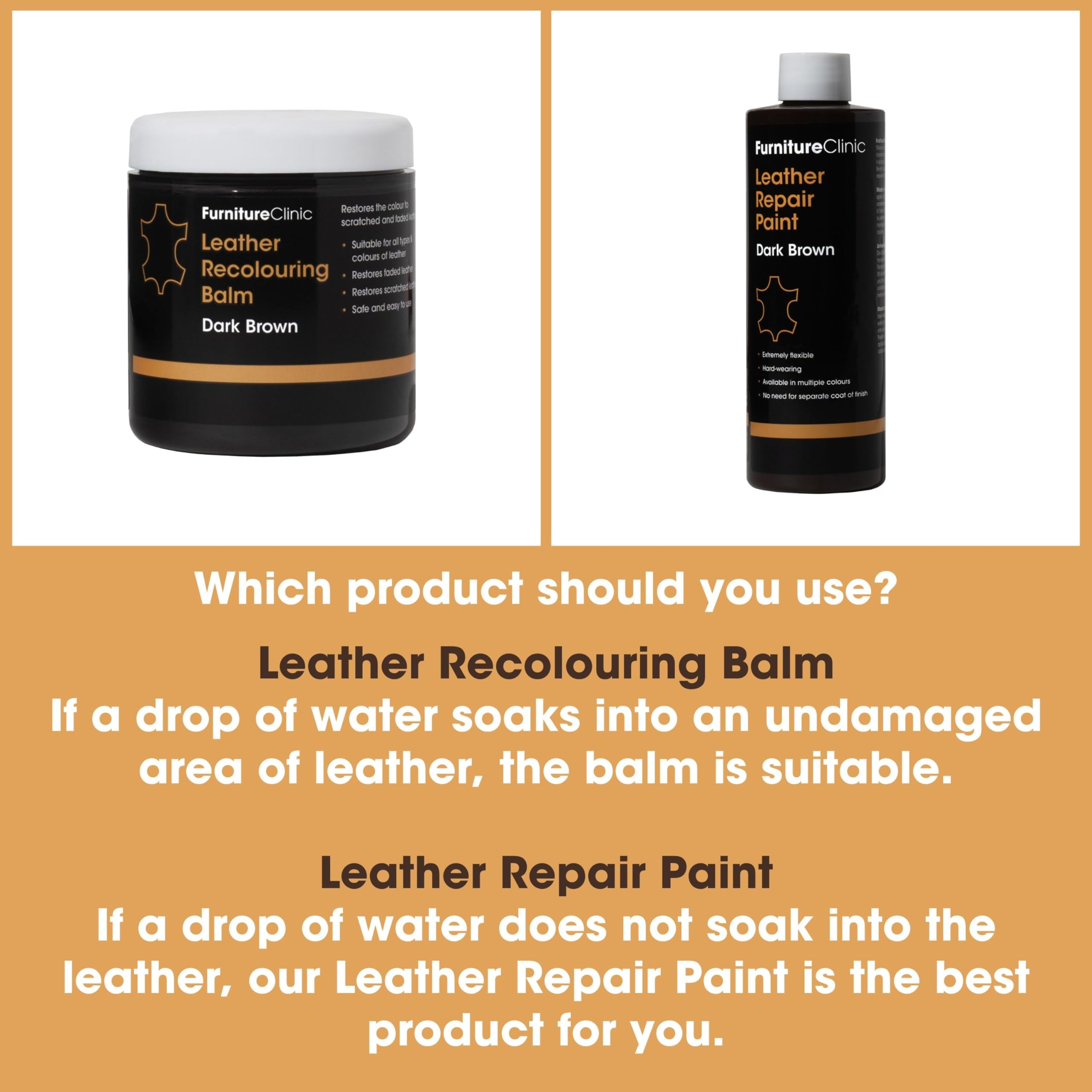 Furniture Clinic Leather Recolouring Balm - Navy Blue for Sofas, Car Seats & Shoes 3