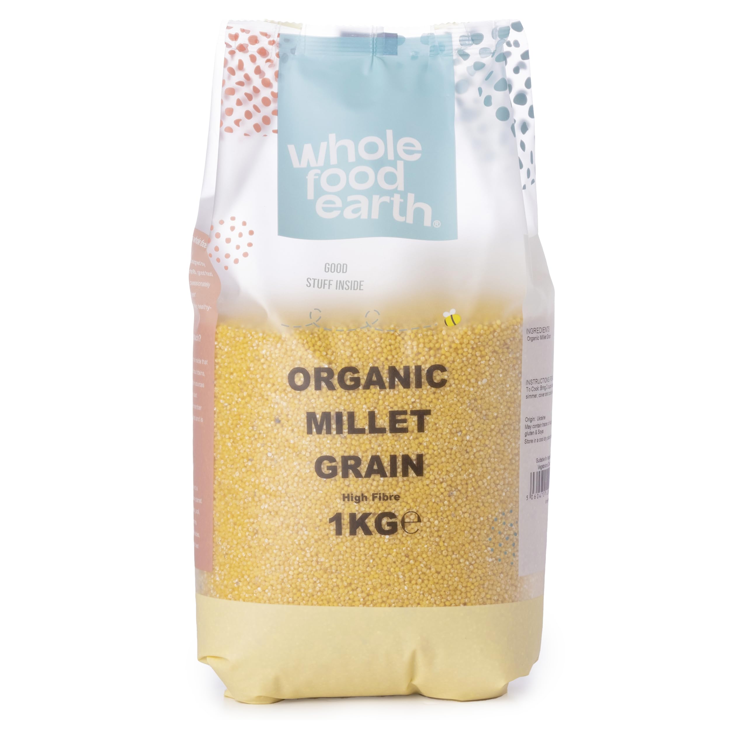 Wholefood Earth Organic Pearl Millet Grain - 1 kg | High Fibre | Vegan | GMO Free 1