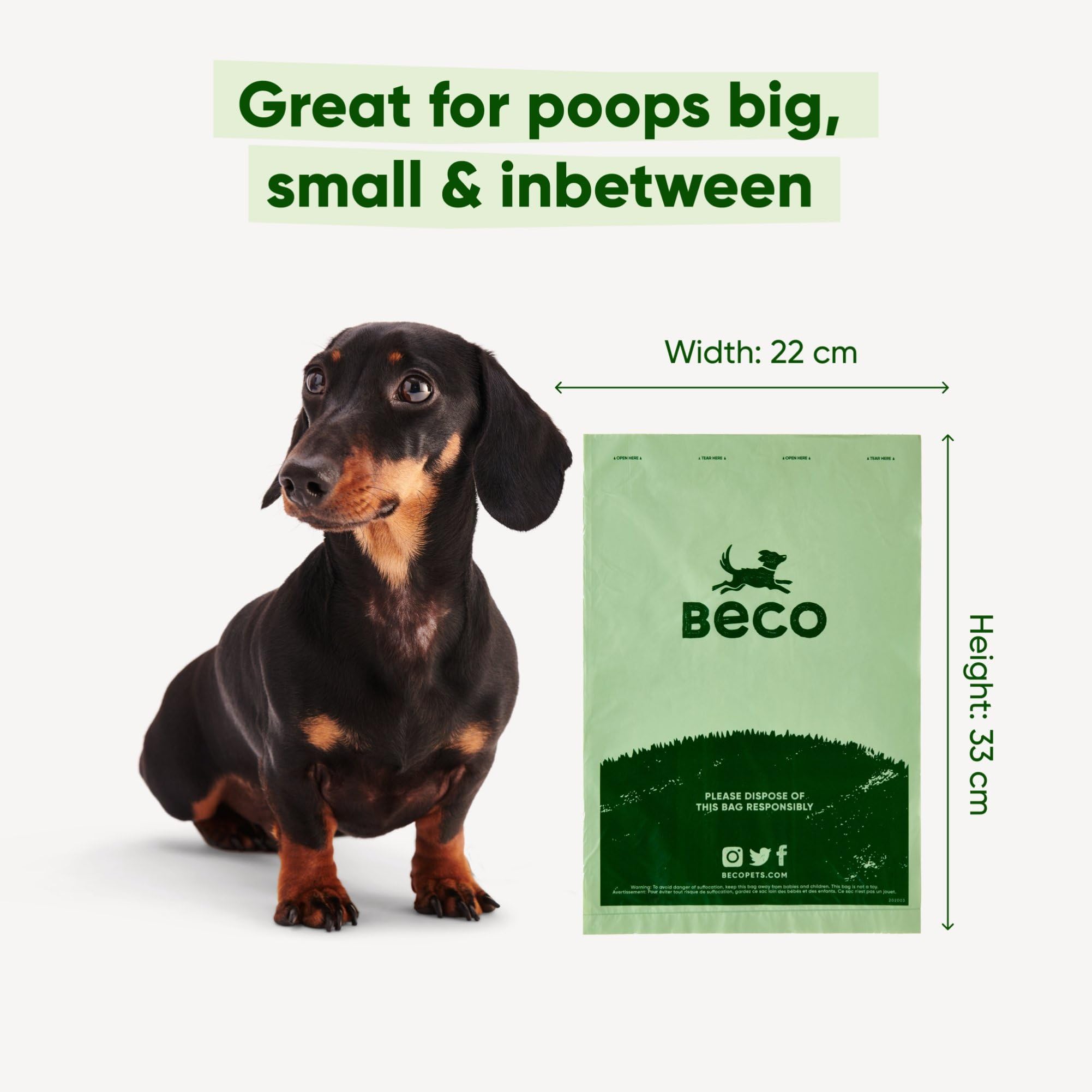 Beco Dog Poo Bags - 60 Count Mint Scented | 100% Recycled Plastic | Leakproof 5