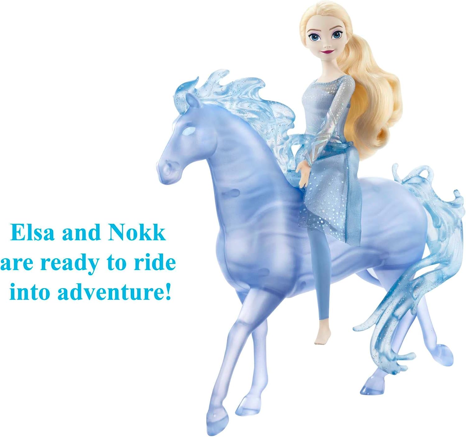 Disney Frozen 2 Elsa Fashion Doll with Water Nokk Figure - Posable Doll & Mythical Horse Playset for Kids 4
