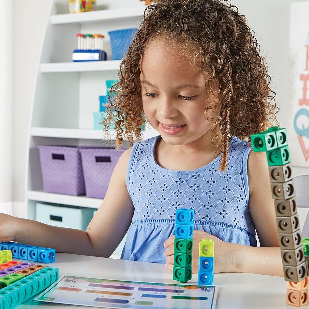 Learning Resources MathLink Cubes Early Maths Activity Set - Dino-Themed Educational Building Playset for Ages 5+ 5