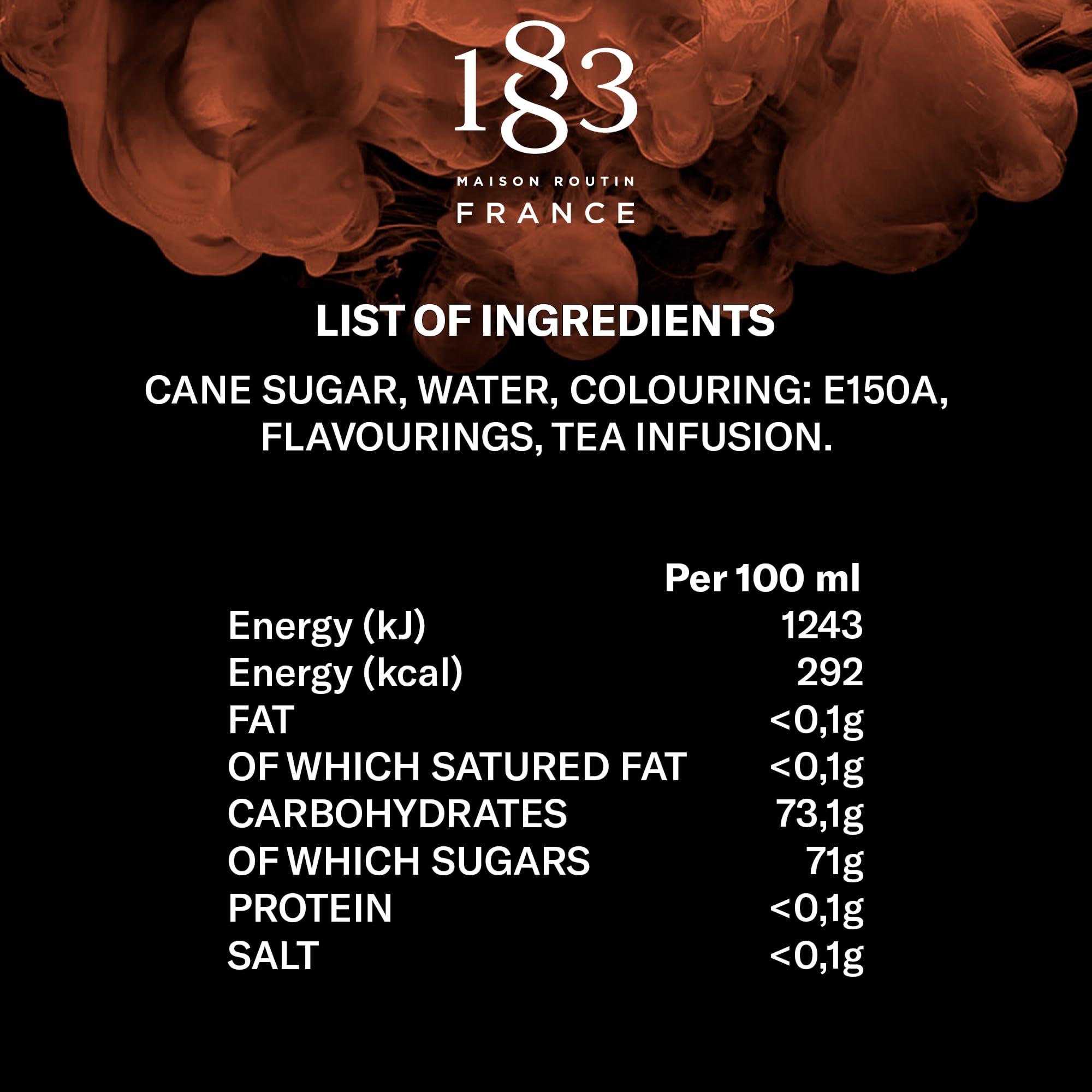 1883 MAISON ROUTIN Chai Tea Syrup - Natural Flavors, Vegan, Kosher | 1 L 3