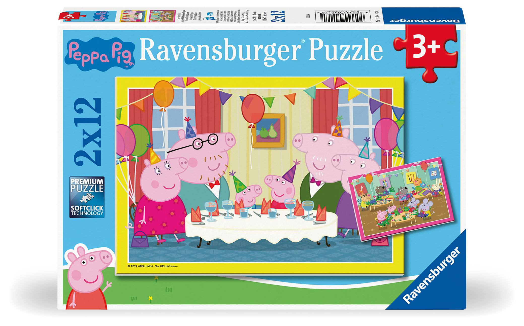 Ravensburger Peppa Pig 2x 12 Piece Jigsaw Puzzles for 3 Year Olds | 26x18cm