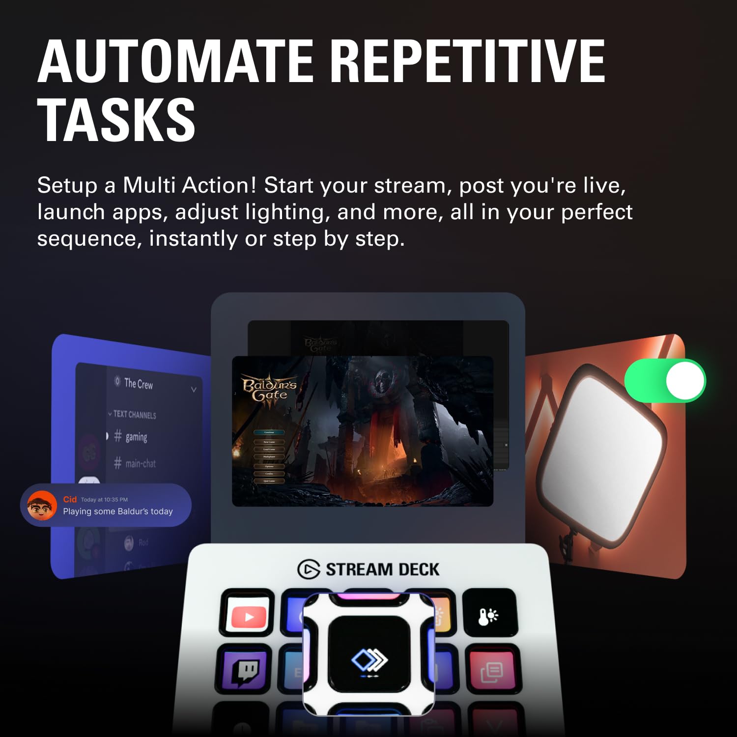 Elgato Stream Deck MK.2 Studio Controller - 15 Macro Keys | USB & Wi-Fi Connectivity | White 5