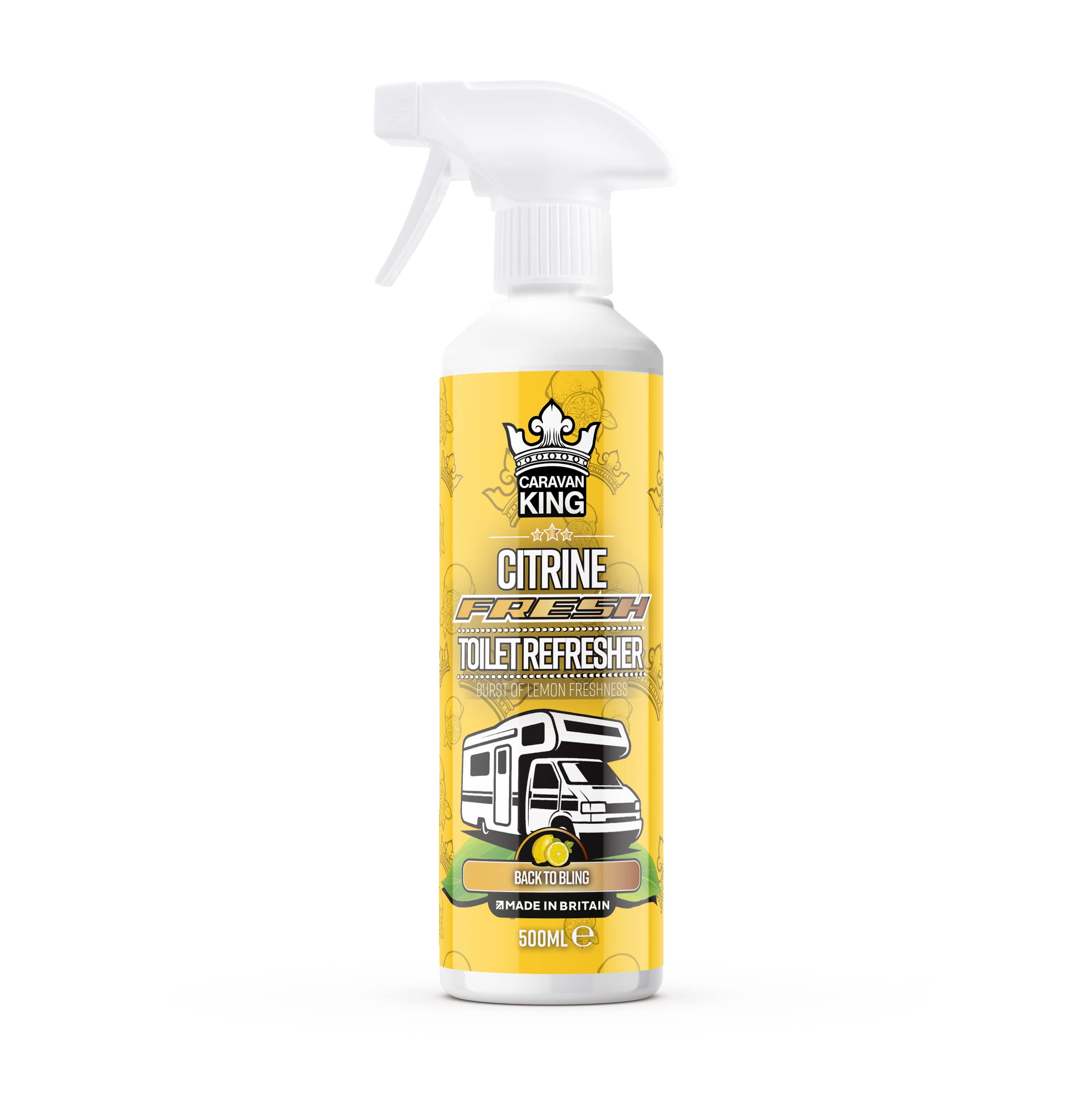 Caravan King Antibacterial Toilet Refresher Spray - Lemon Scent | 500 ml Trigger Spray 1