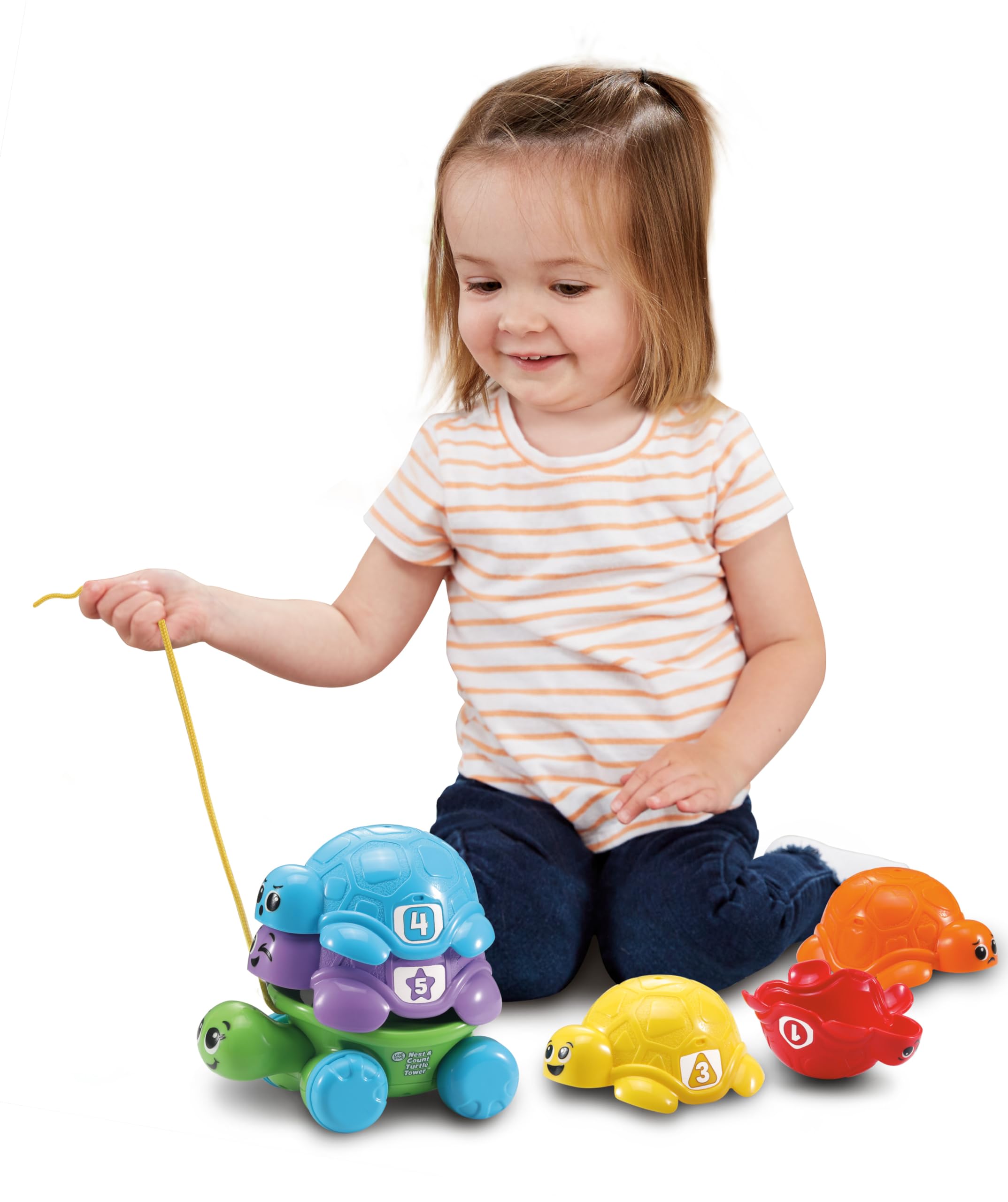 LeapFrog Nest & Count Turtle Tower - Stacking & Pull-Along Educational Toy for Toddlers 12M+