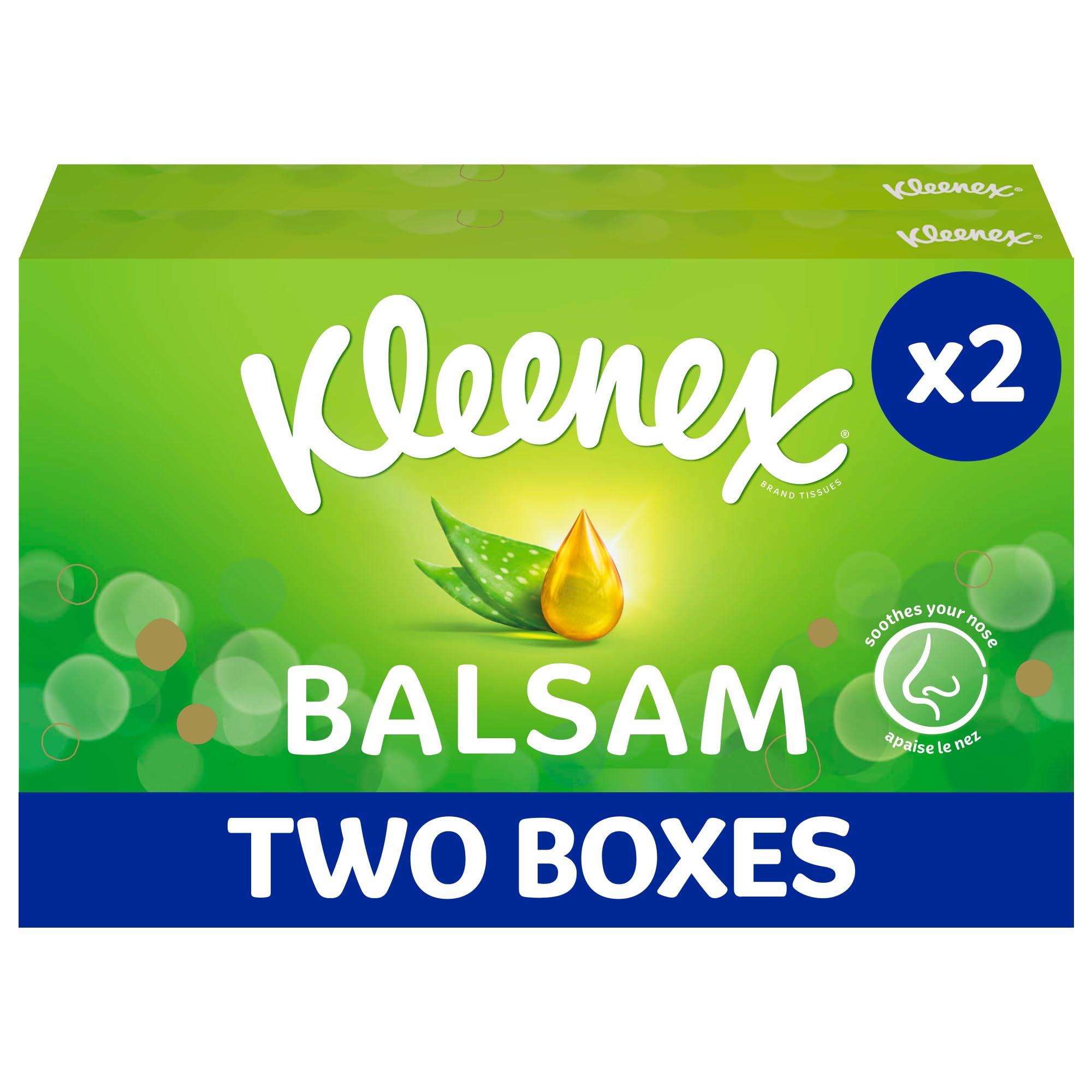 Kleenex Balsam Tissues - Soothing Balm with Aloe Vera & Vitamin E | 128 Count Twin Pack 1