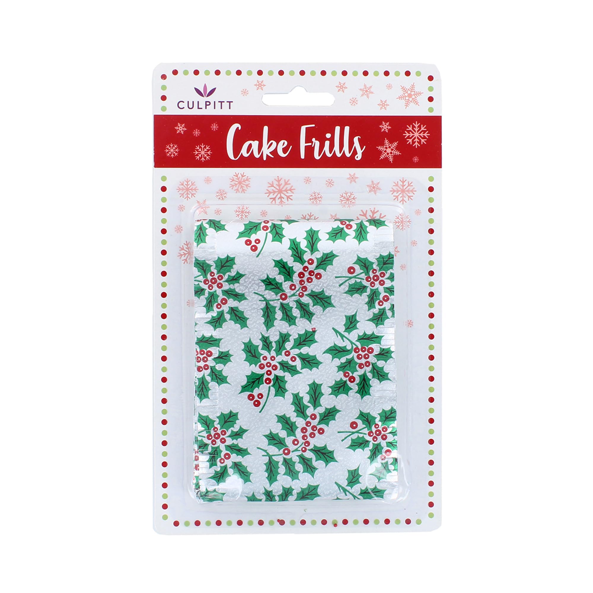 Culpitt - Holly Christmas Cake Kit with 10" Festive Cake Board & Silver Cake Frill 4