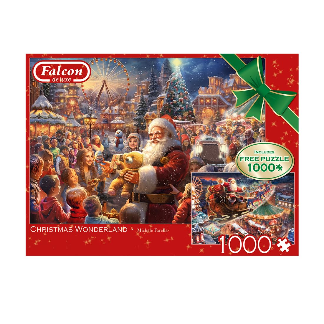Falcon Christmas Wonderland - 2 x 1000 Piece Jigsaw Puzzle for Adults - Illustrated by Michele Farella 11