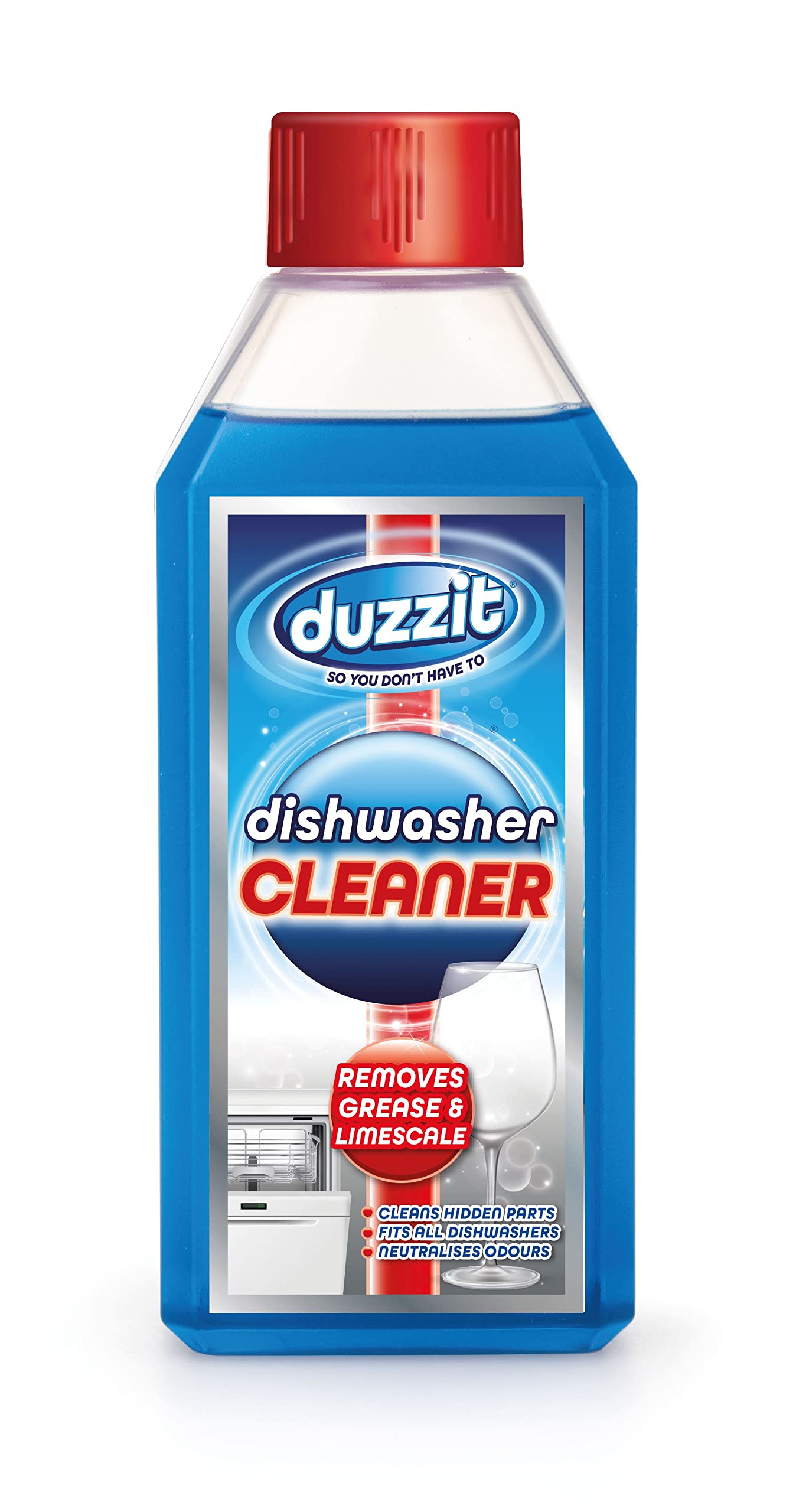 Duzzit Dishwasher Cleaner - Removes Grease, Odour & Limescale | 250ml Gel (Pack of 2) 1