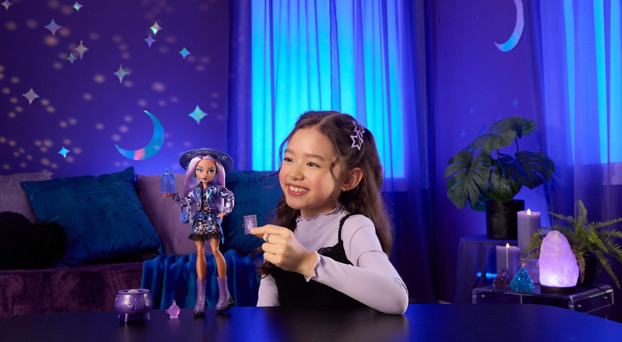 Monster High Layla Stone Moonspell Magic Doll - Crystal Witch, Ages 4+