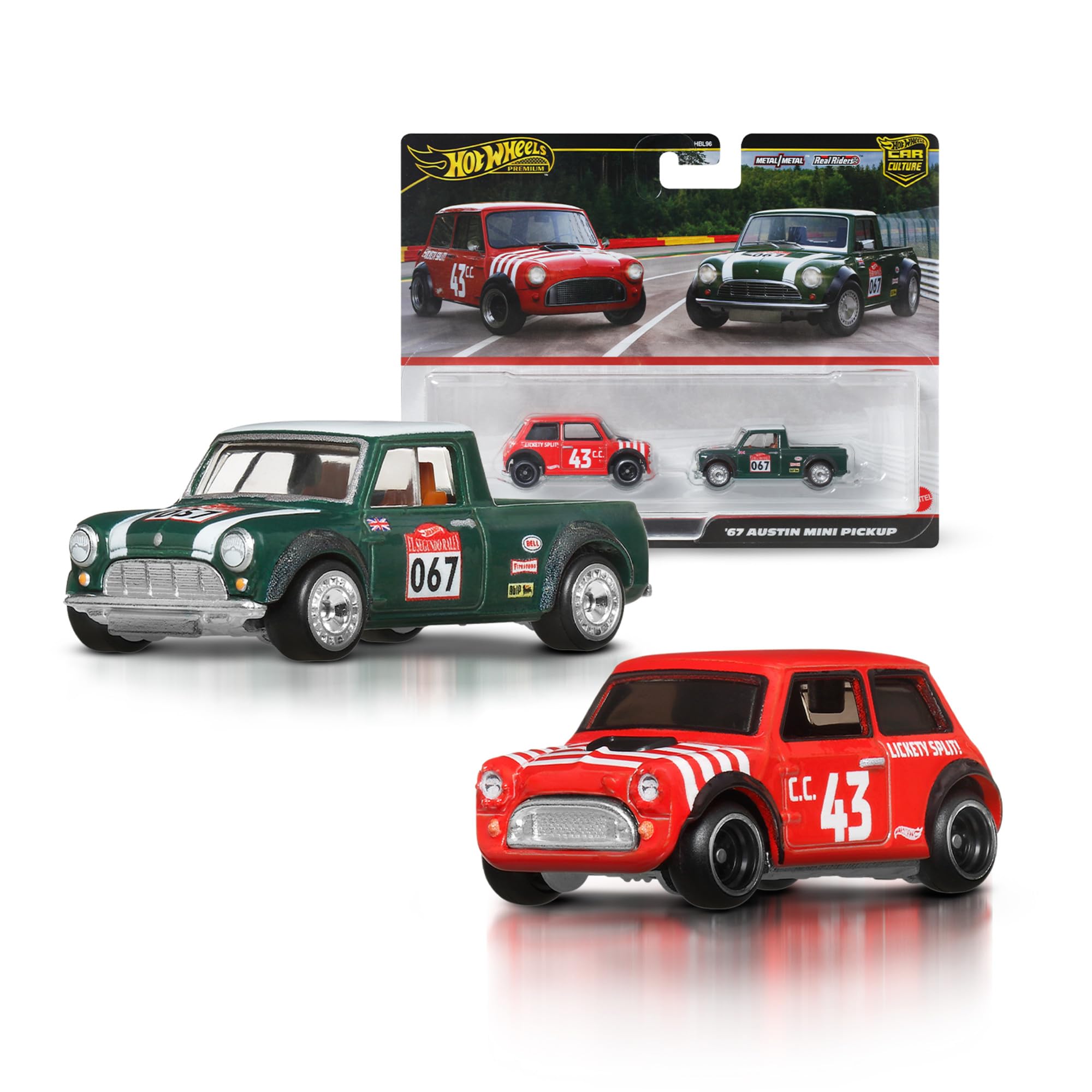 Hot Wheels Premium Morris Mini & '67 Austin Mini Pickup 2-Pack 1:64 Scale Die-Cast Cars 1