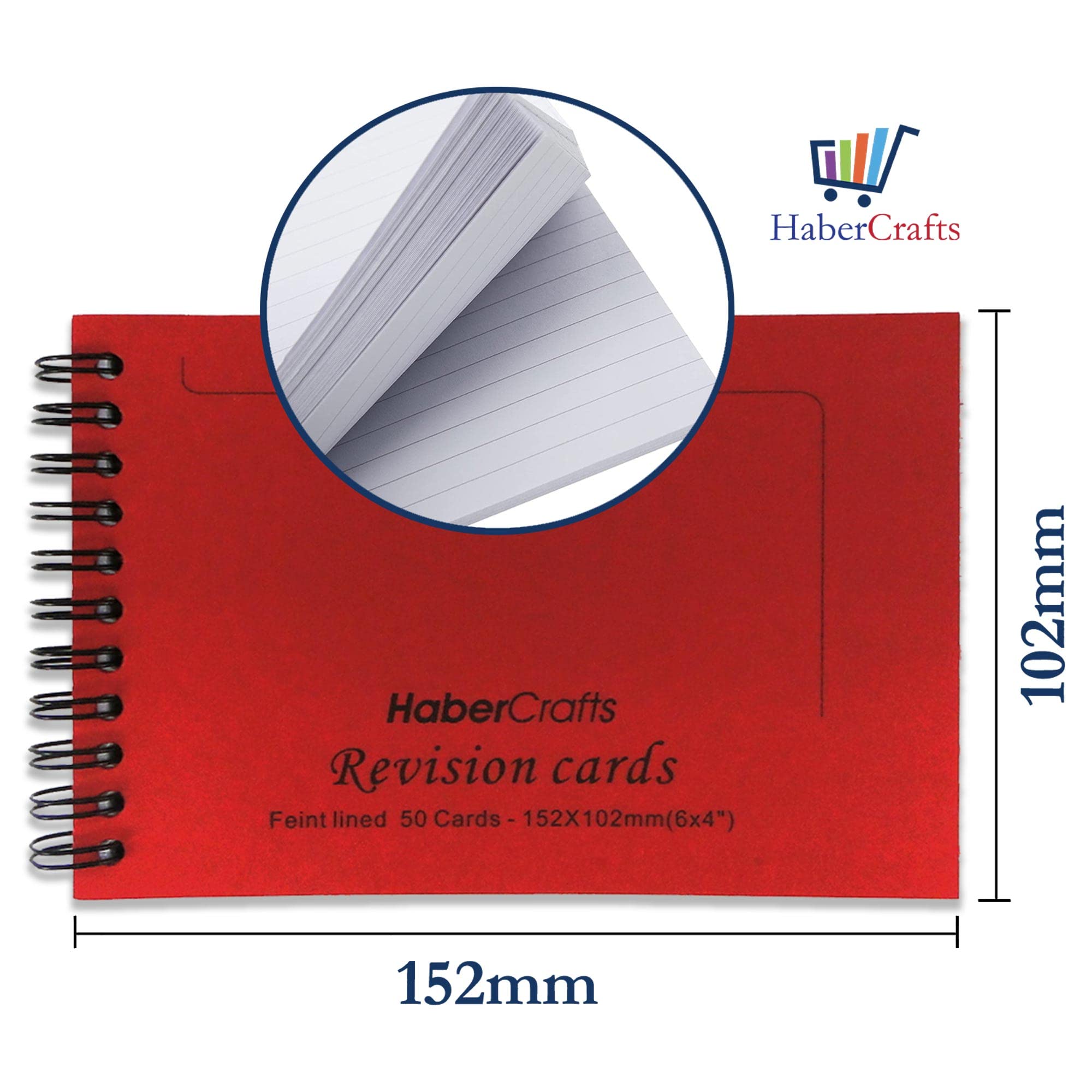 Flashcards Revision Book Study Cards Ruled Notepad Notebook Index Que Cards Record Card Travel Pad With Lined Thick 140gsm Paper Spiral Bound For Revision Exams Note Taking (3 Pads - A6 - 150 Pages) 5