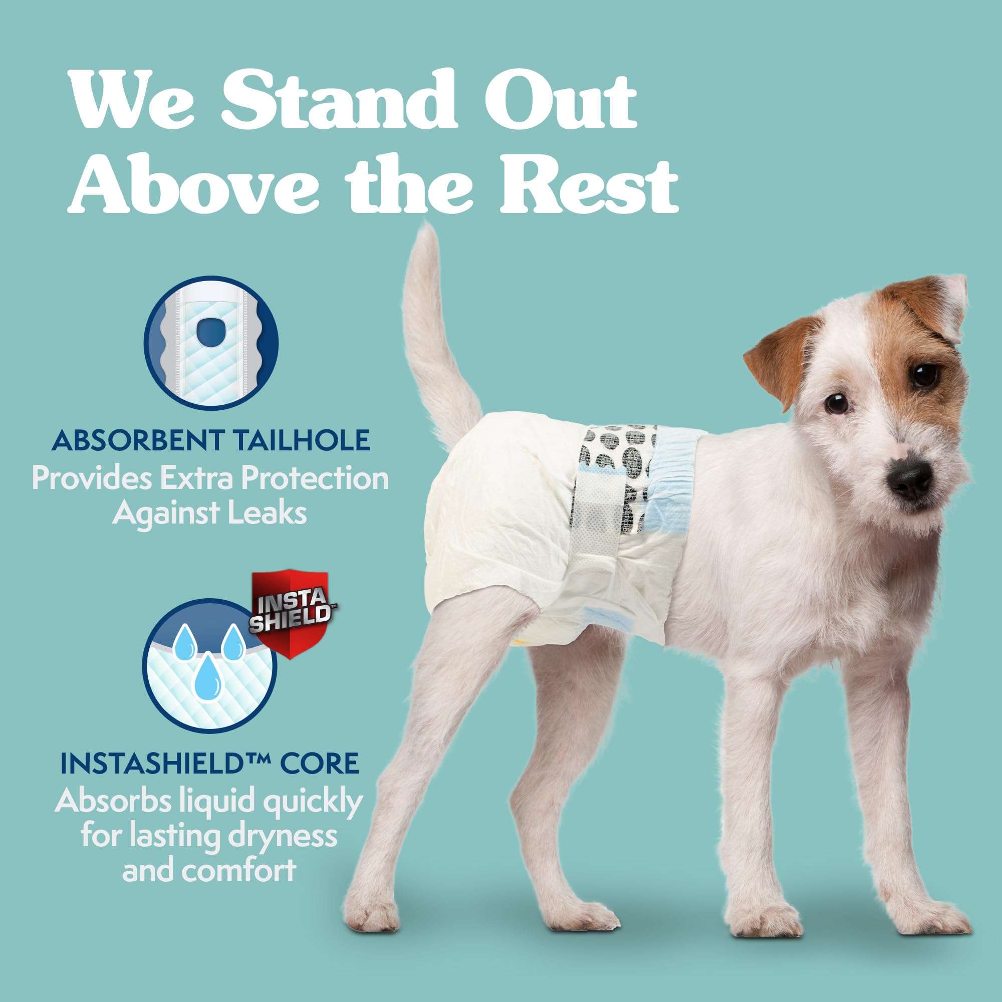 Simple Solution True Fit Disposable Dog Diapers for Female Dogs - Small Size, 12 Count