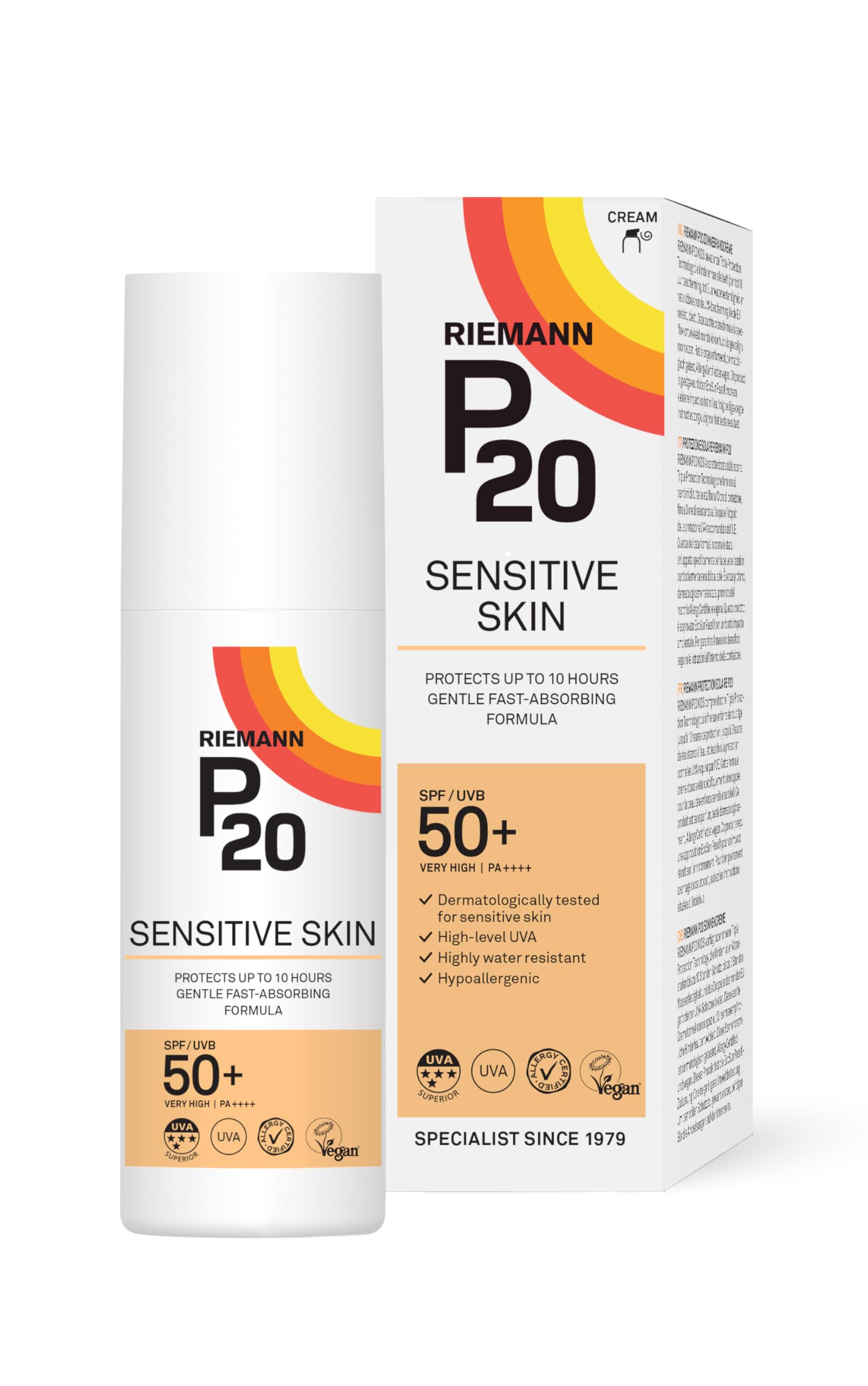 P20 Sensitive Sun Cream - SPF50, 100 ml, Very Water Resistant 1