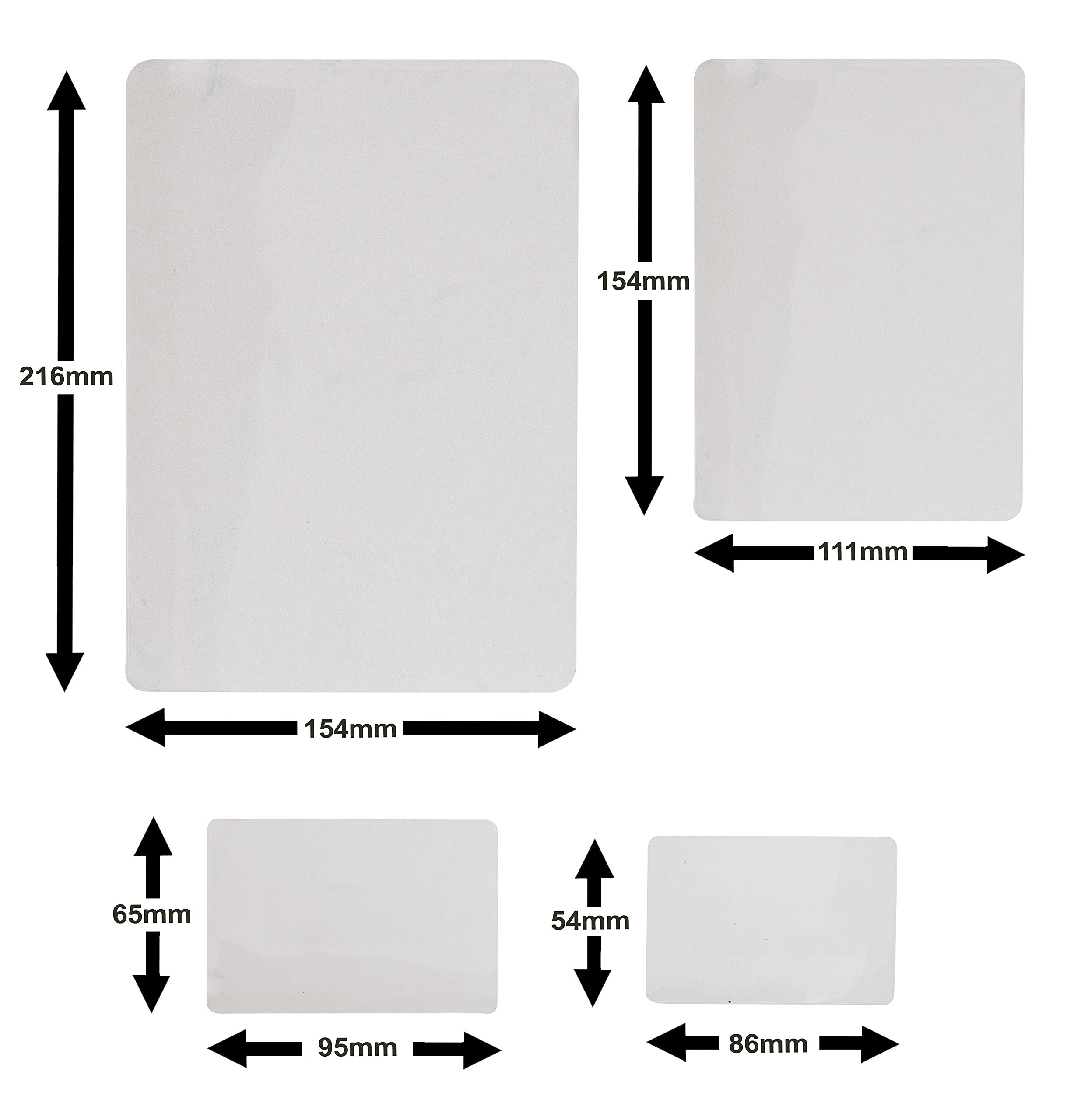 deskit Laminating Pouches - 150 Microns Glossy Multipack | A5, A6, 65x95mm, 54x86mm 3