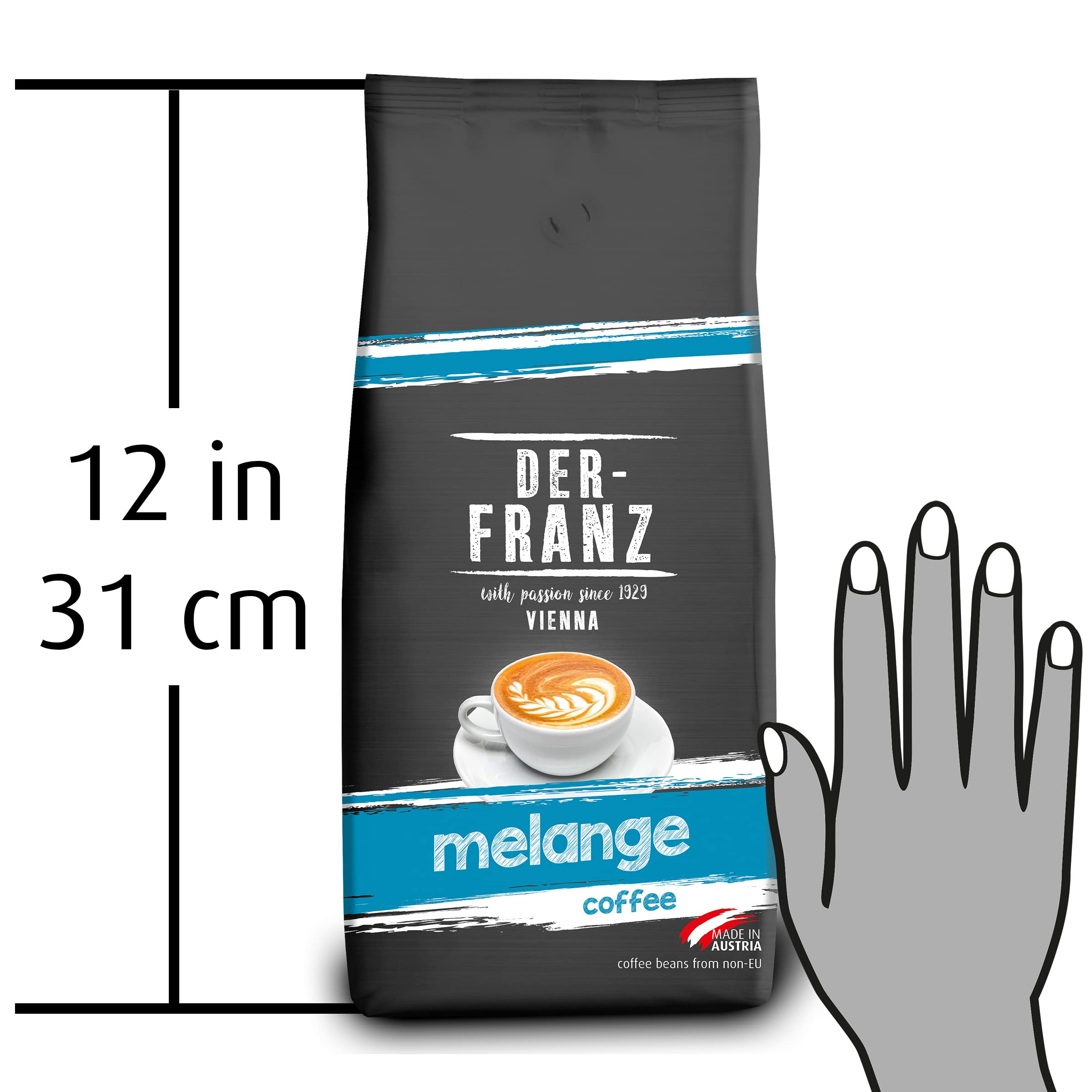 Der-Franz Melange Coffee - Traditional Viennese Blend | 100% Arabica Whole Bean | 1 kg 7