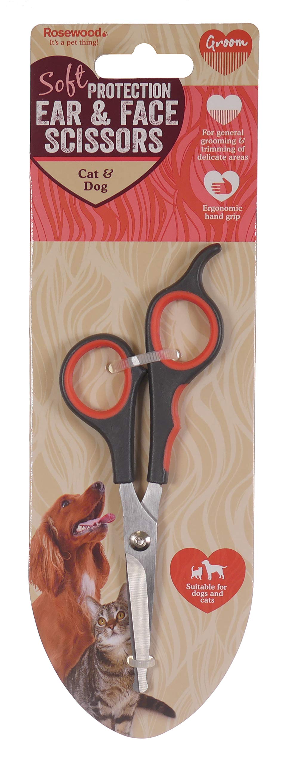 Rosewood Soft Protection Ear & Face Scissors - Ergonomic Grip, Suitable for All Coat Types