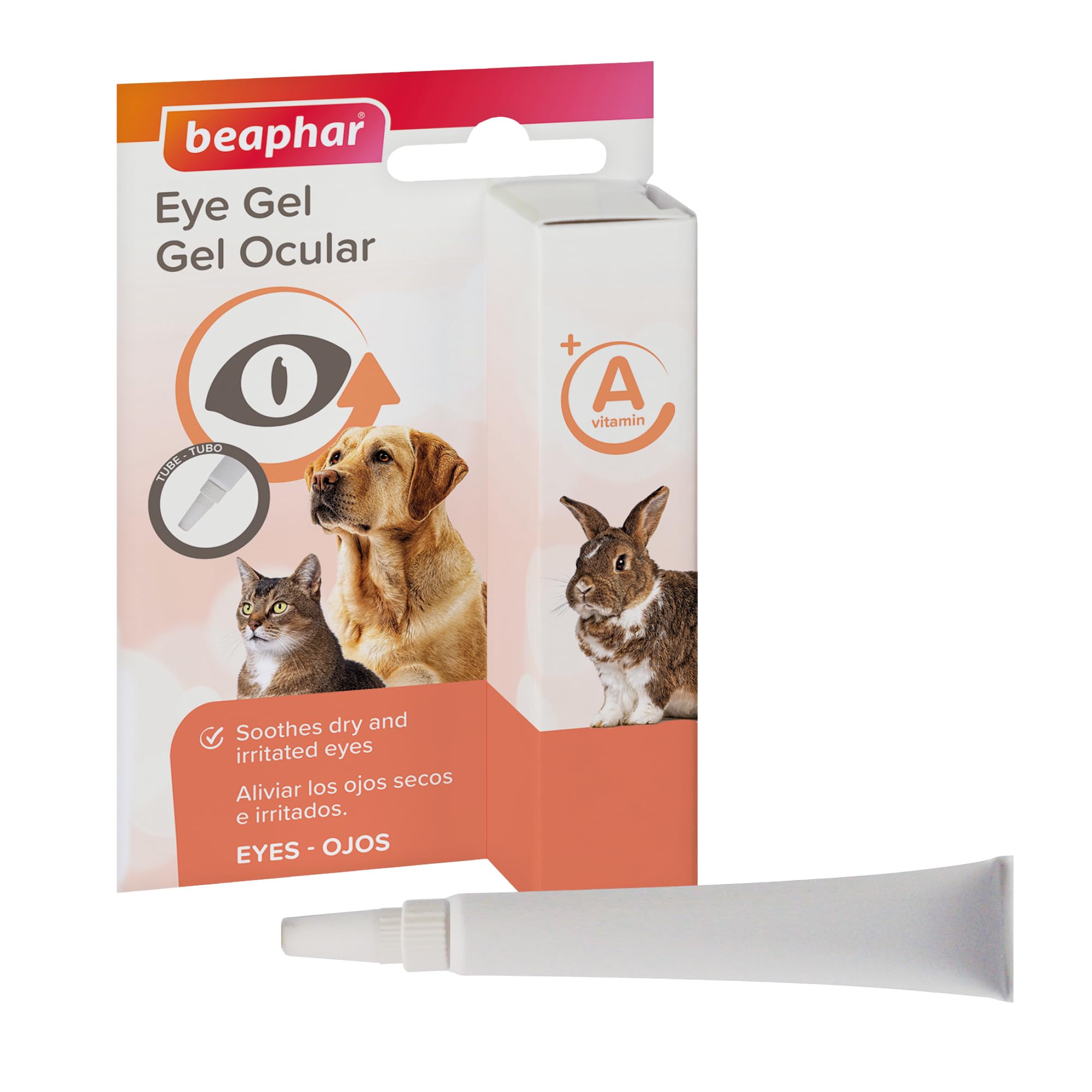 Beaphar Eye Gel for Cats, Dogs, Rabbits & Small Animals - 5ml Soothing Relief with Vitamin A