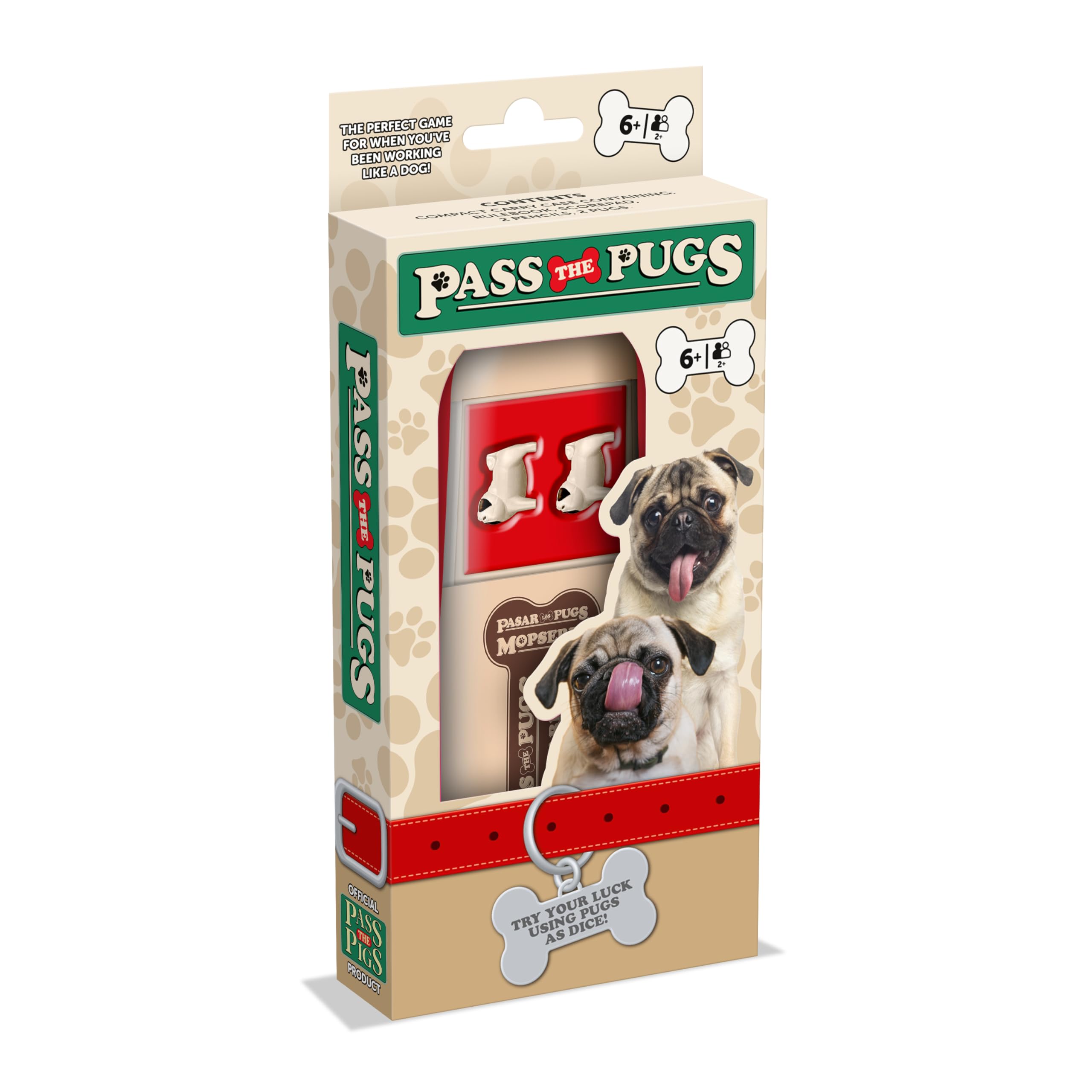 PASS THE PIGS Pass the Pugs Dice Game - Portable Party & Travel Game for All Ages