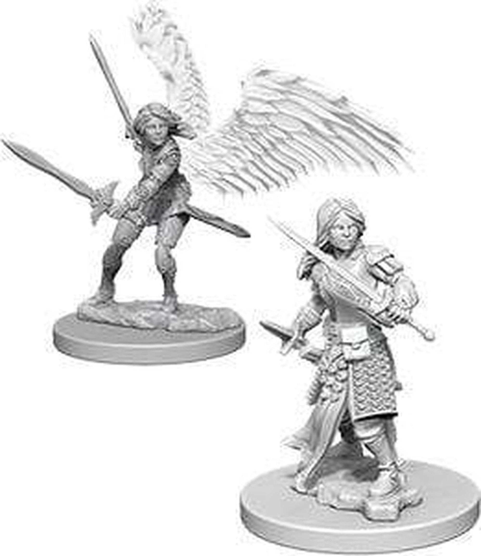 Dungeons & Dragons Wave 5 Aasimar Female Paladin Miniature - Unpainted Cardboard Board Game Accessory