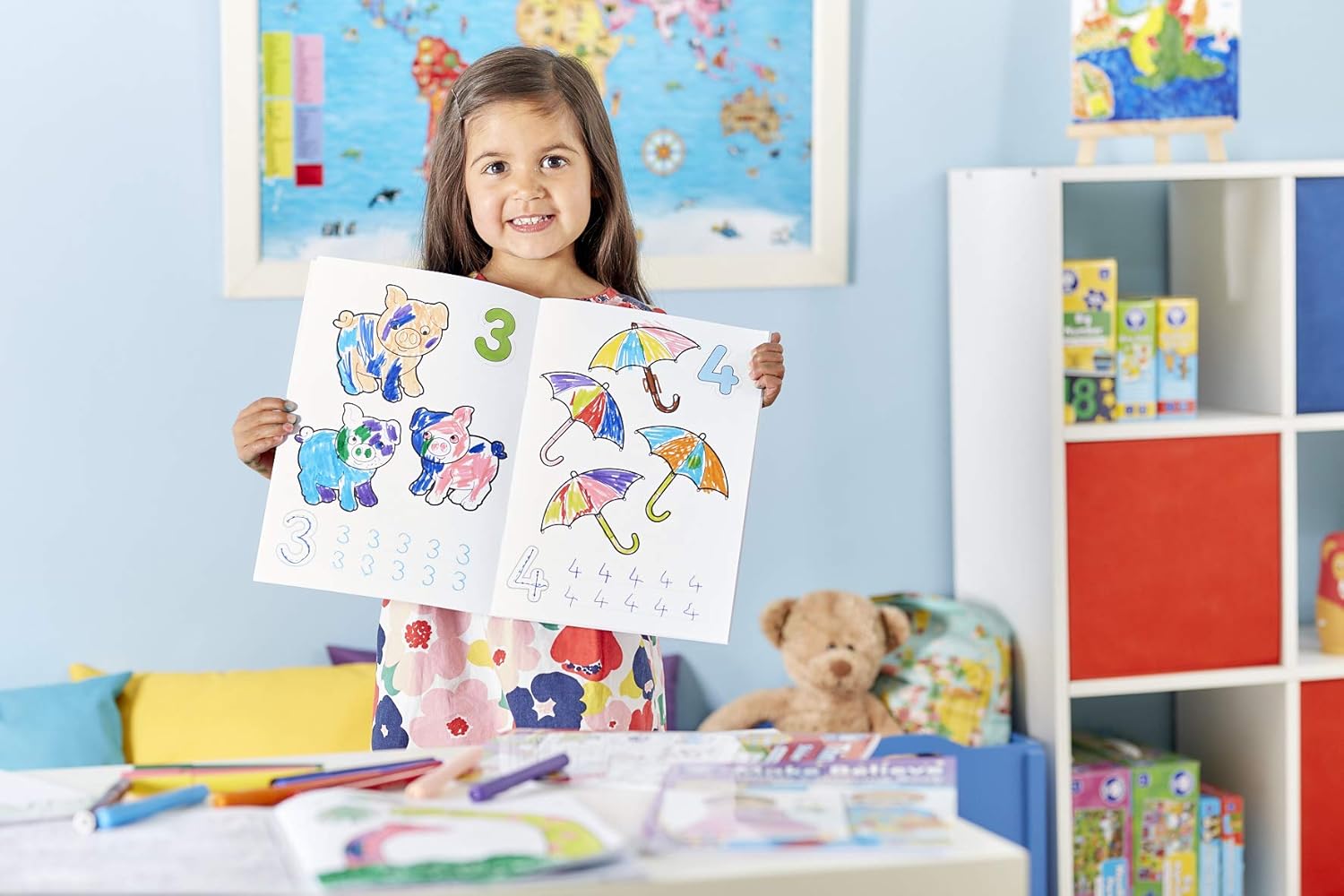Orchard Toys 1-20 Sticker Colouring Book - Trace and Write Numbers 1-20 - 4 Years +