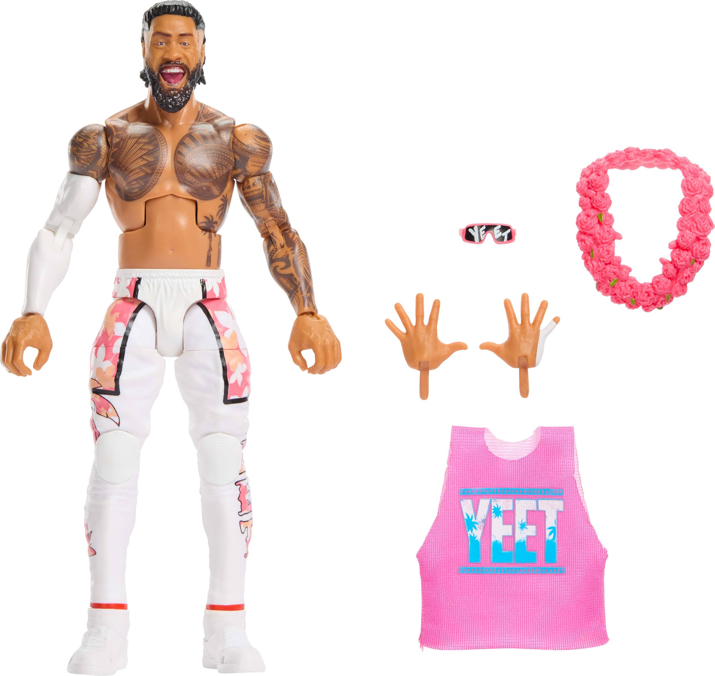 Mattel WWE Elite Action Figure Jey Uso - 6-inch Scale | 25 Points of Articulation | Series #124 1