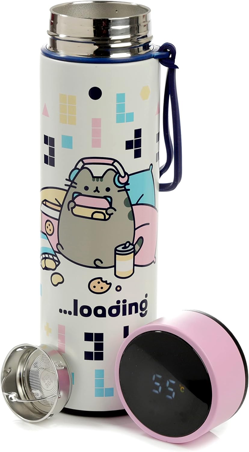 Puckator Pusheen Stainless Steel Insulated Water Bottle with LED Temperature Display (BOT149)