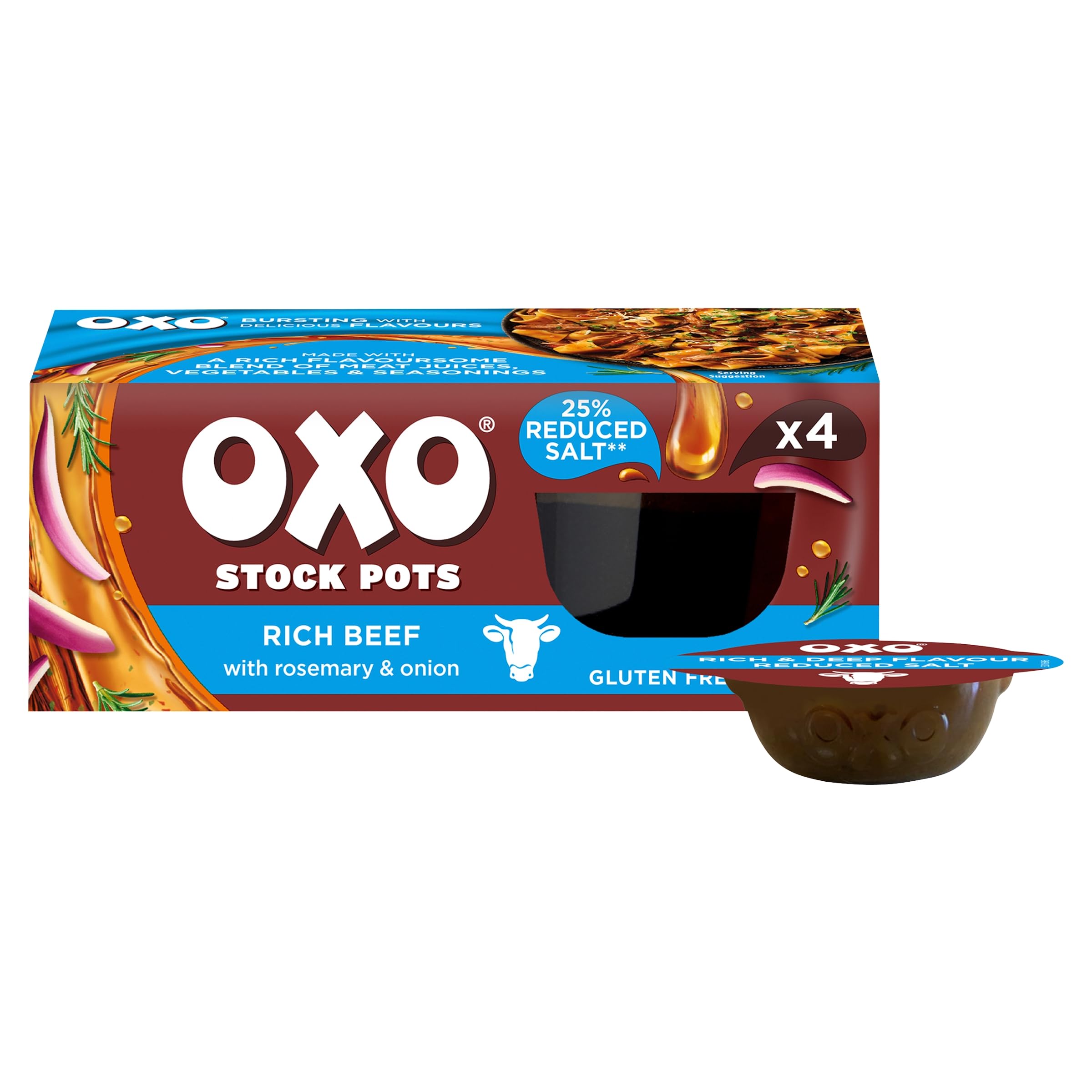 OXO Reduced Salt Beef Stock Pots - Rich Flavour, 25% Less Salt | Gluten-Free 2