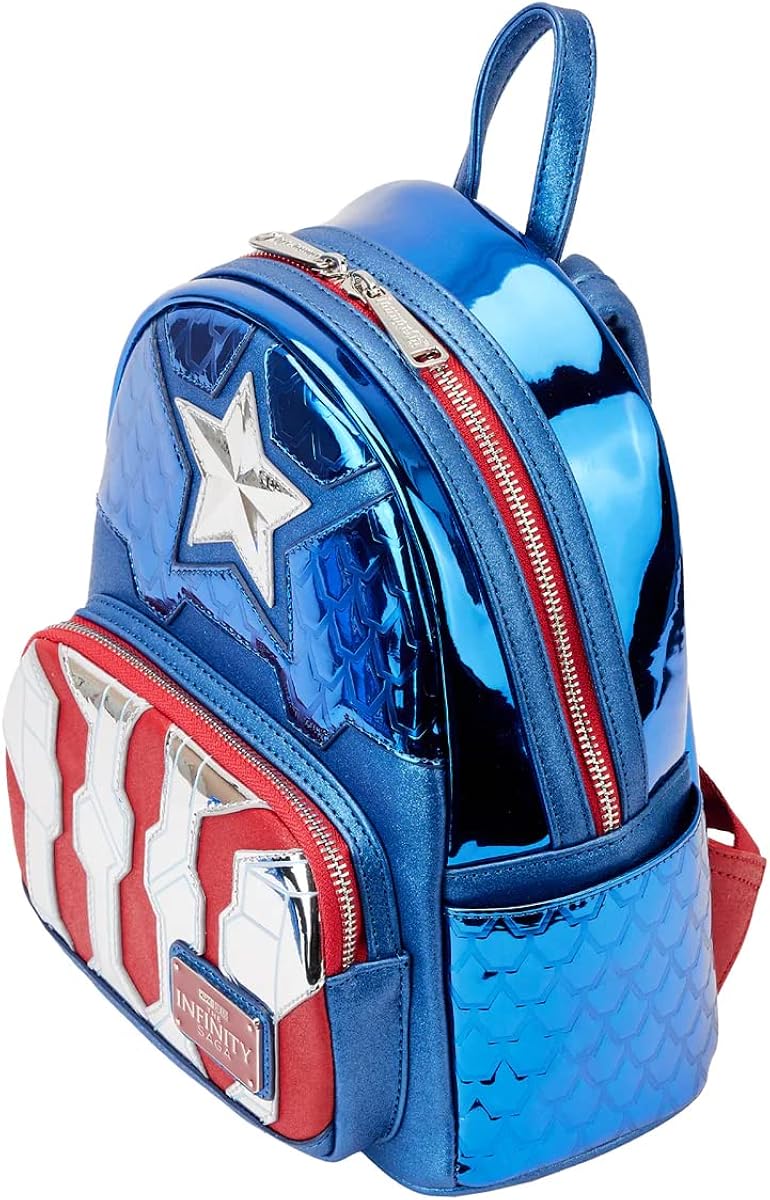 Loungefly Marvel Captain America Metallic Mini Backpack (Style: Cosplay)