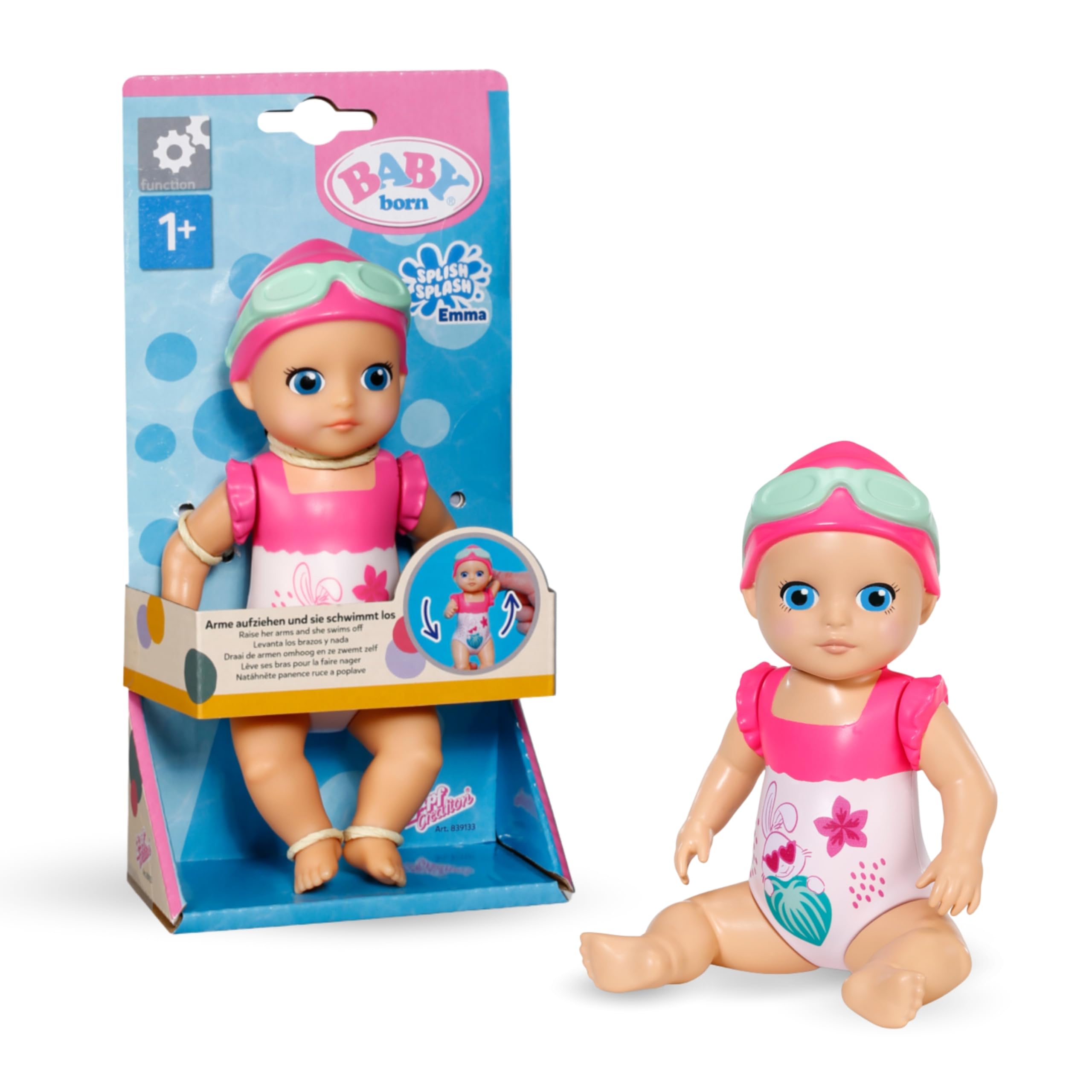 BABY born Splish Splash Emma - Interactive Bath Toy with Wind-Up Swimming Mechanism 1