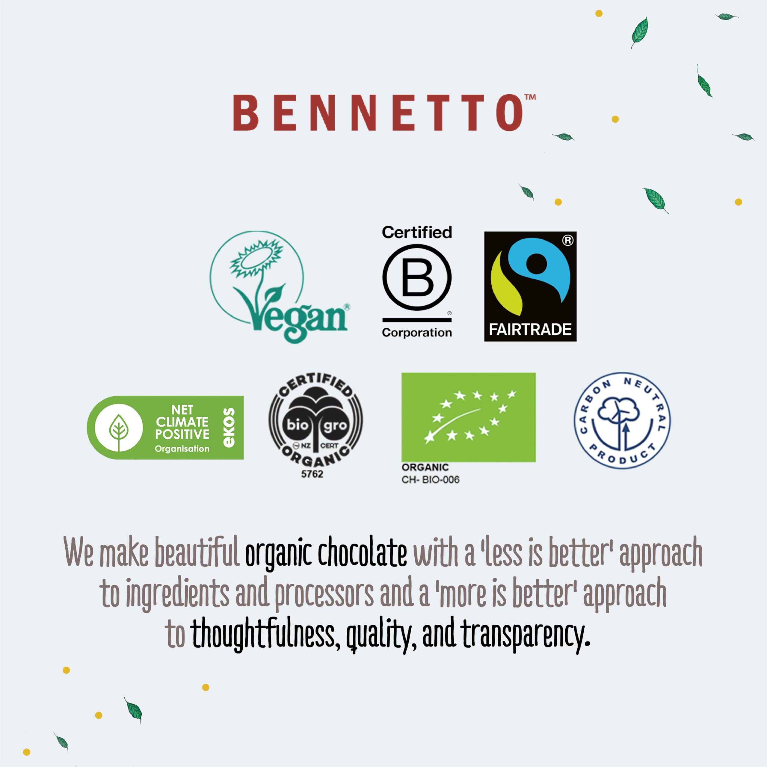 Bennetto 82 % Super Dark Bio-Schokoladentafel – Kakao aus Ecuador aus einer einzigen Herkunft, vegan und glutenfrei