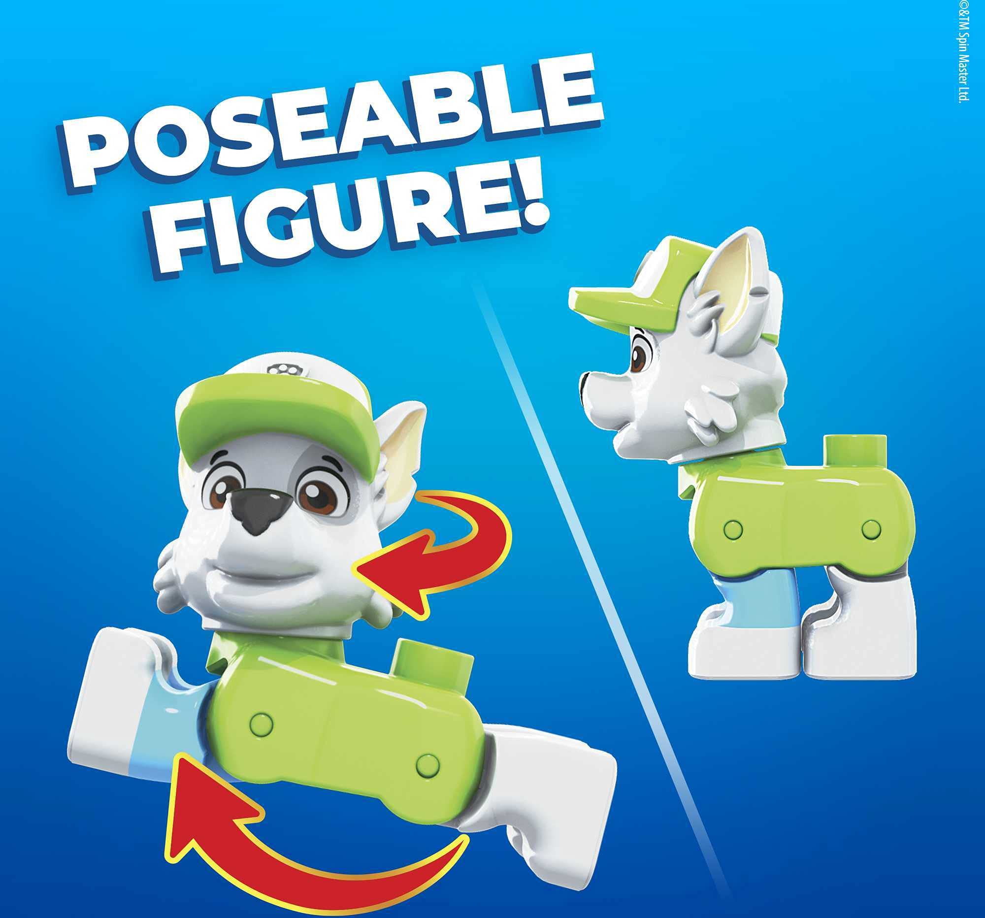 Mattel Mega Bloks Paw Patrol Ensemble de camions de recyclage The Movie Rocky&#39;s City 4