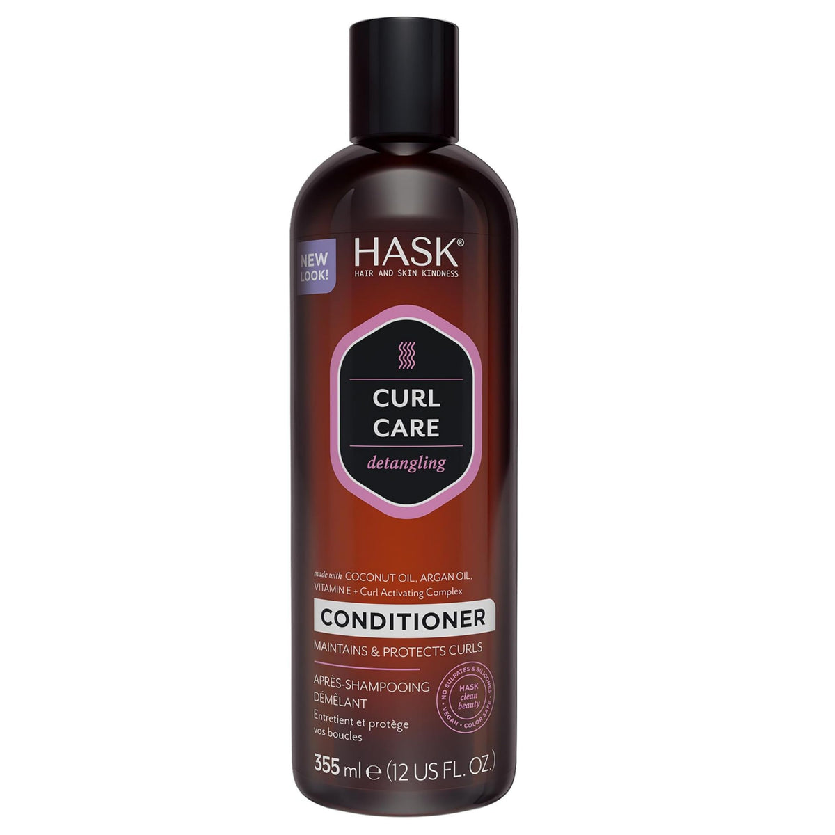 HASK Curl Care Detangling Conditioner - Hydrate & Strengthen All Curl Patterns, 355 ml