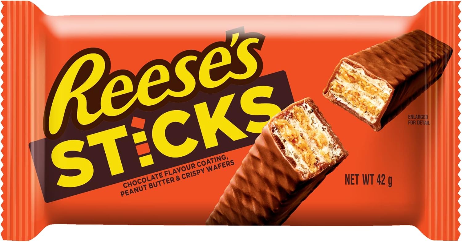Reese's - Peanut Butter Sticks Pack of 20 (42g Each) - Chocolate Covered Wafer Snacks