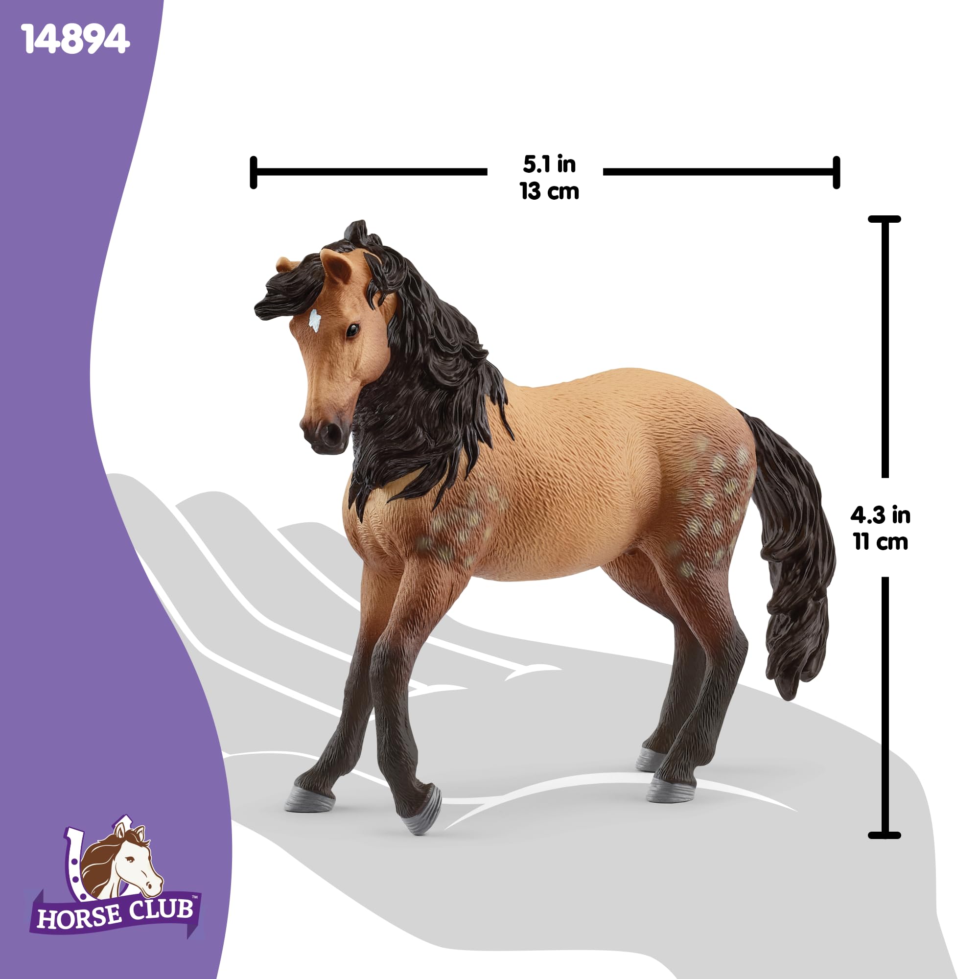 Schleich Horse Club Andalusian Mare Figurine - Spotted Brown Coat | 14cm | Ages 3+ 3