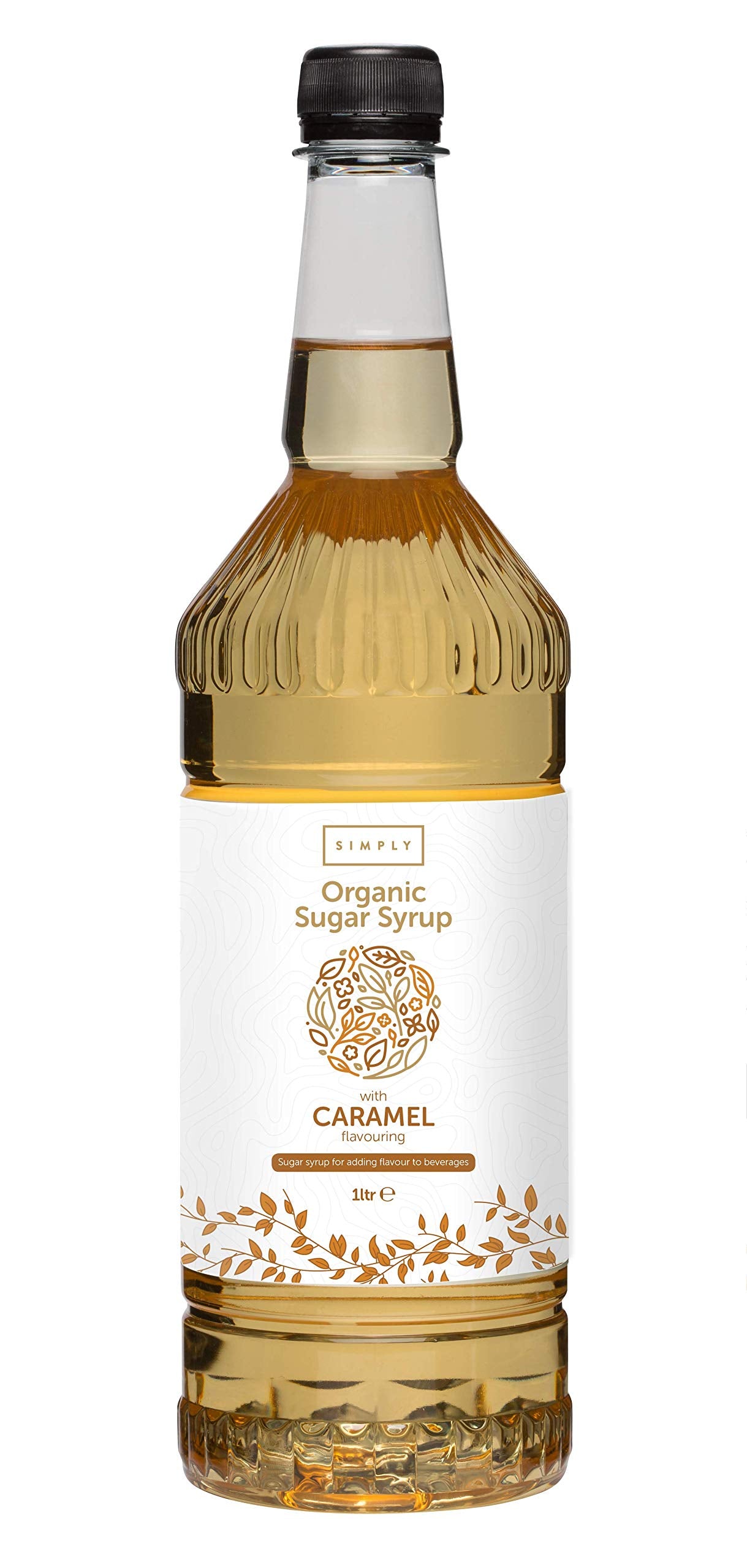 Simply Organic Caramel Flavouring Syrup - 1L Bottle | Vegan | Organic Sugar