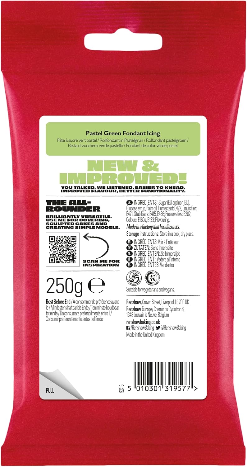 Renshaw Just Roll With It Fondant Icing - Pastel Green, 250g