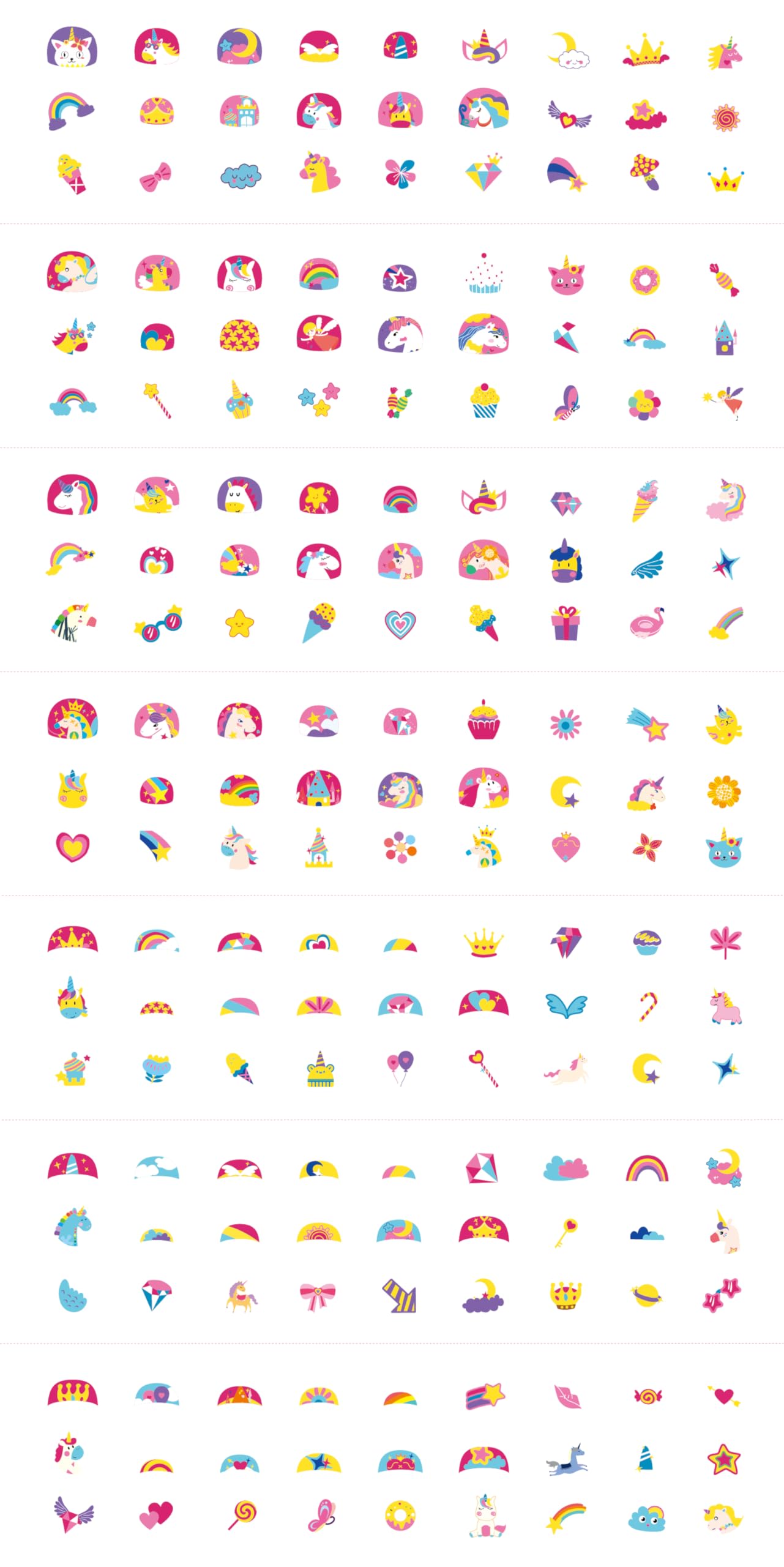 Avenir Unicorn Nail Stickers and Temporary Tattoos Creative Set (260+ Stickers) 8