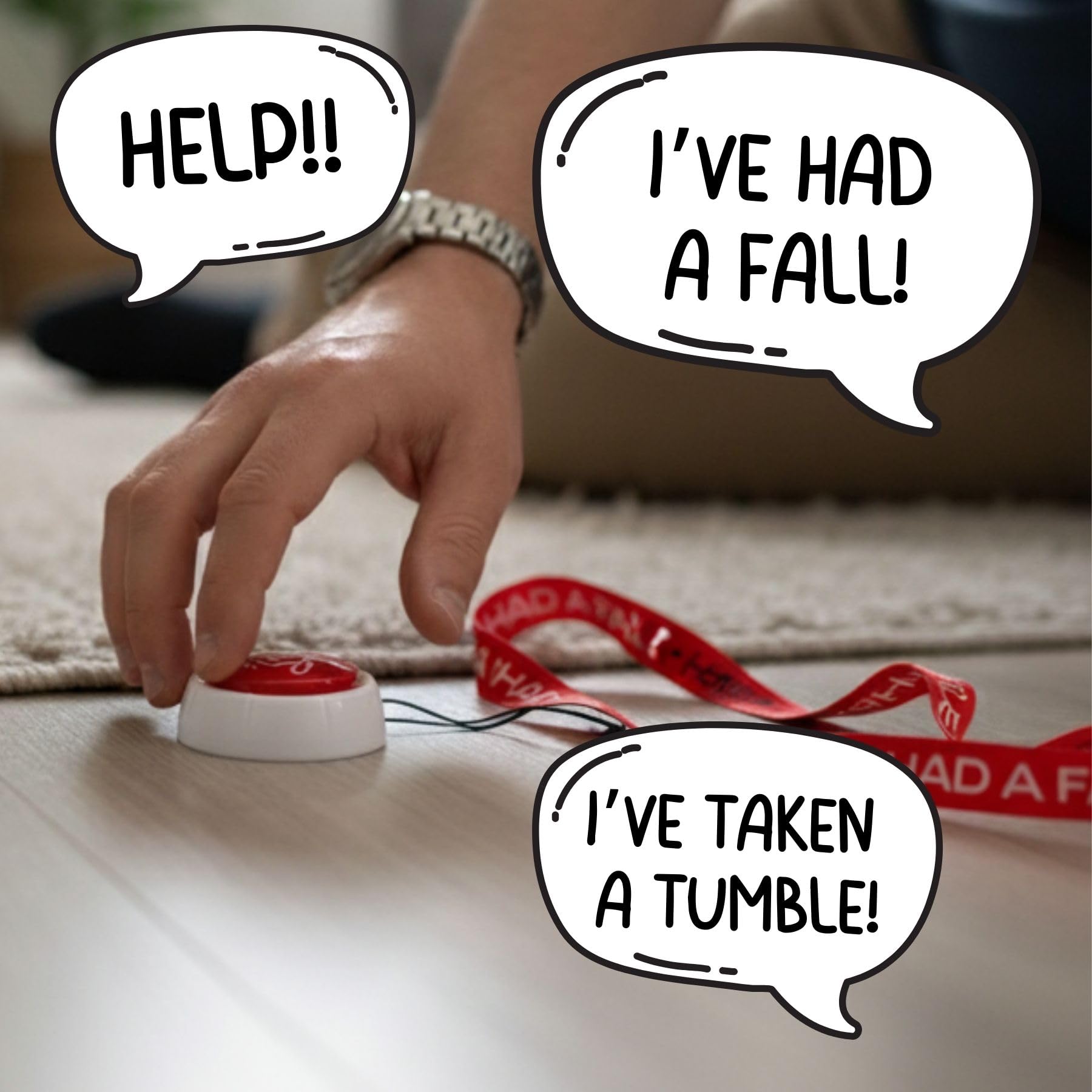 Boxer Gifts Had a Fall Survival Button - Gag Toy | Multicolor Plastic | Unisex Adult