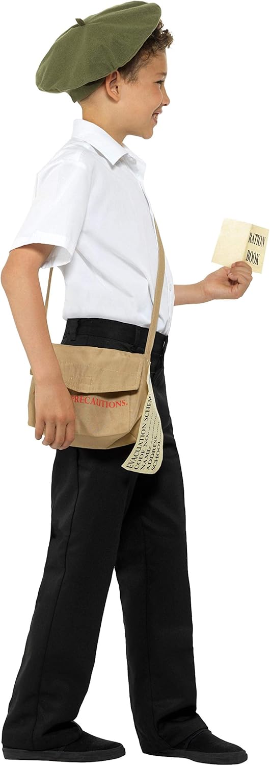 Smiffys Evacuee Instant Kit - Brown with Hat, Bag & Ration Book 4