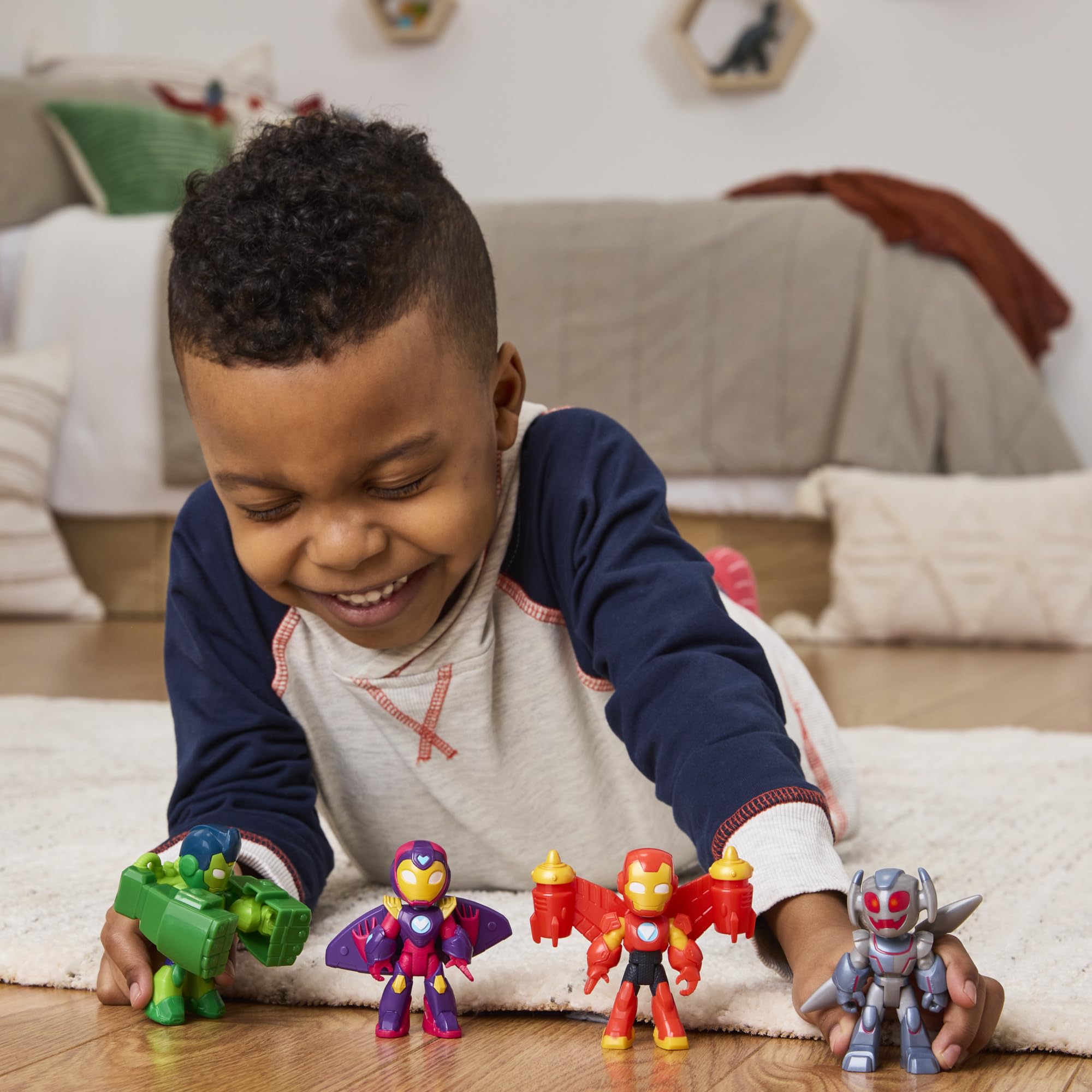 Marvel Iron Man Armor Figure Pack with Iron Hulk, Ironheart, Ultron | Ages 3+ 5