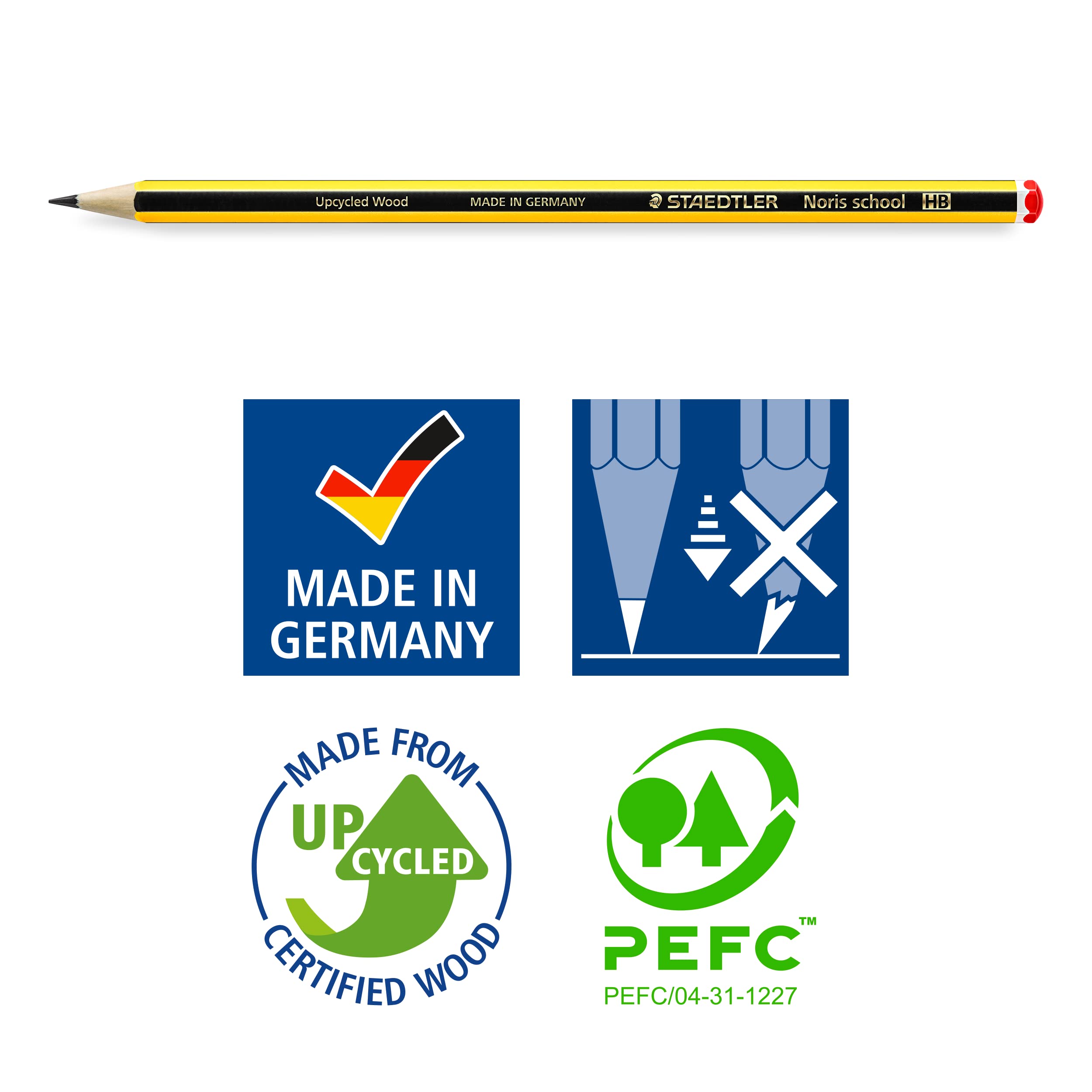 STAEDTLER Noris Graphite HB Pencil Set - 2 Pencils, Pen, Ruler, Sharpener, Eraser | School & Office Use 9